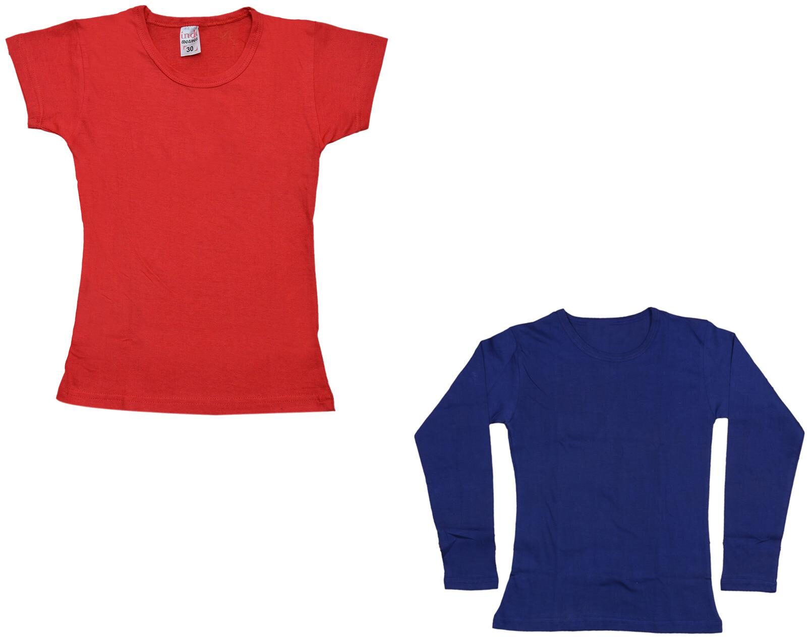 

Indiweaves Girl Cotton Solid T shirt - Multi