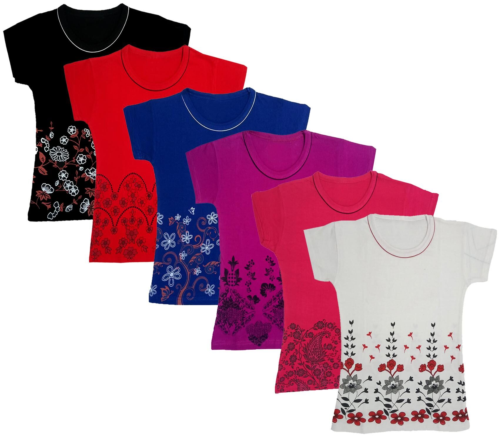 

Indiweaves Girl Cotton Printed T shirt - Multi
