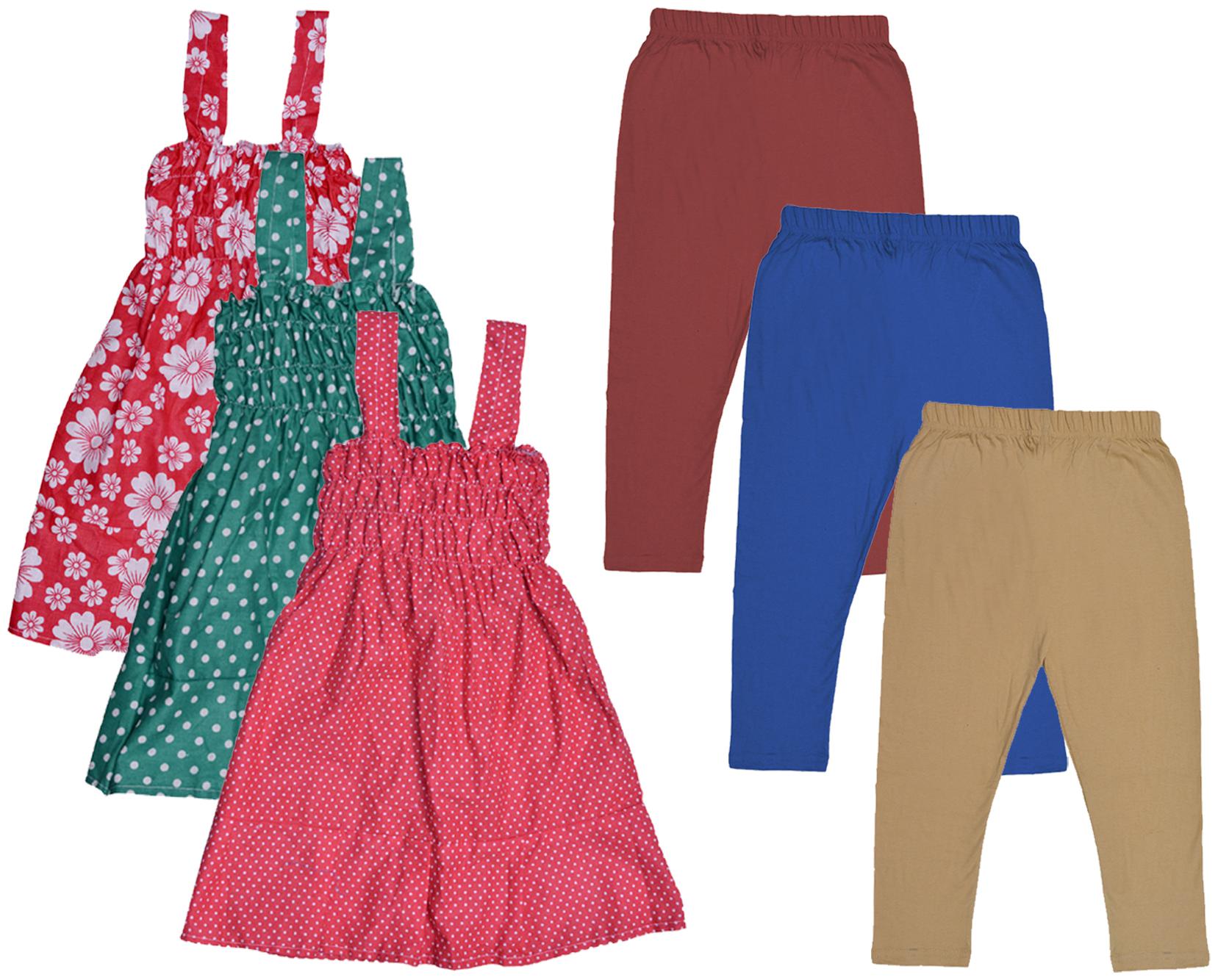 

Indiweaves Girl Cotton Top Bottom Set - Multi
