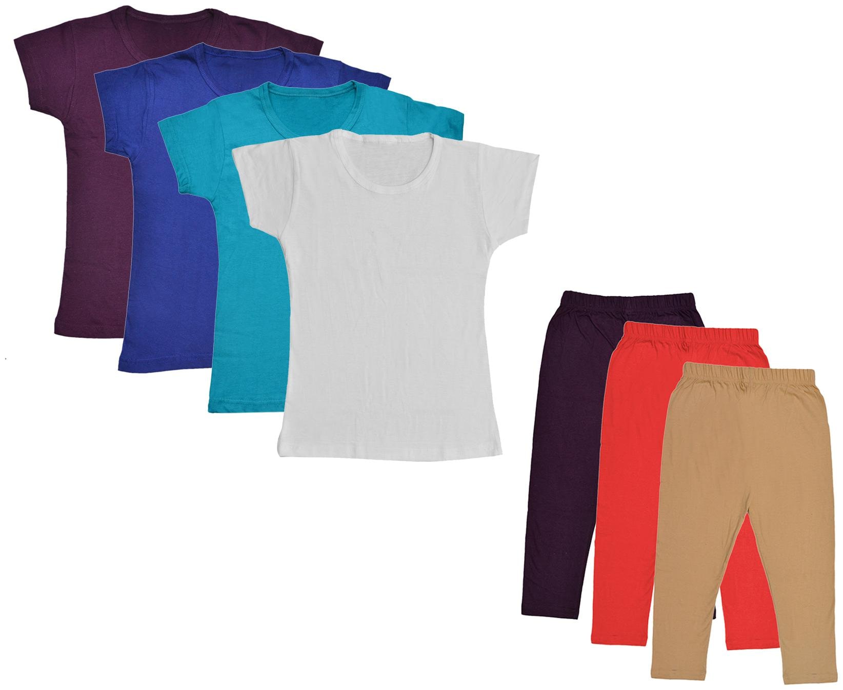 

Indiweaves Girl Cotton Top Bottom Set - Multi