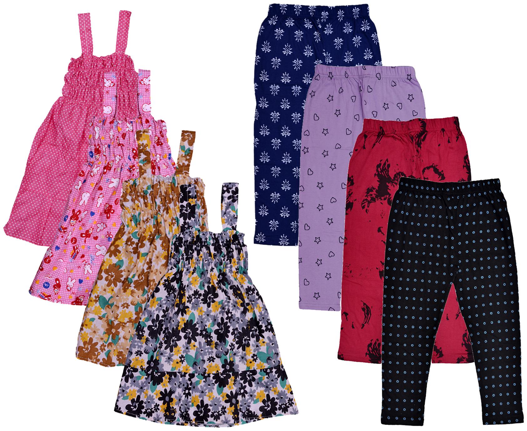 

Indiweaves Girl Cotton Top Bottom Set - Multi