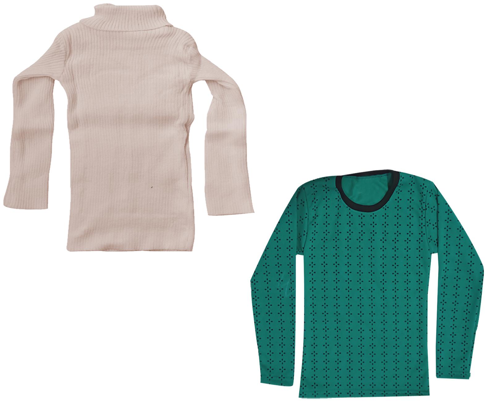 

Indiweaves Girl Wool Printed T shirt - White Green