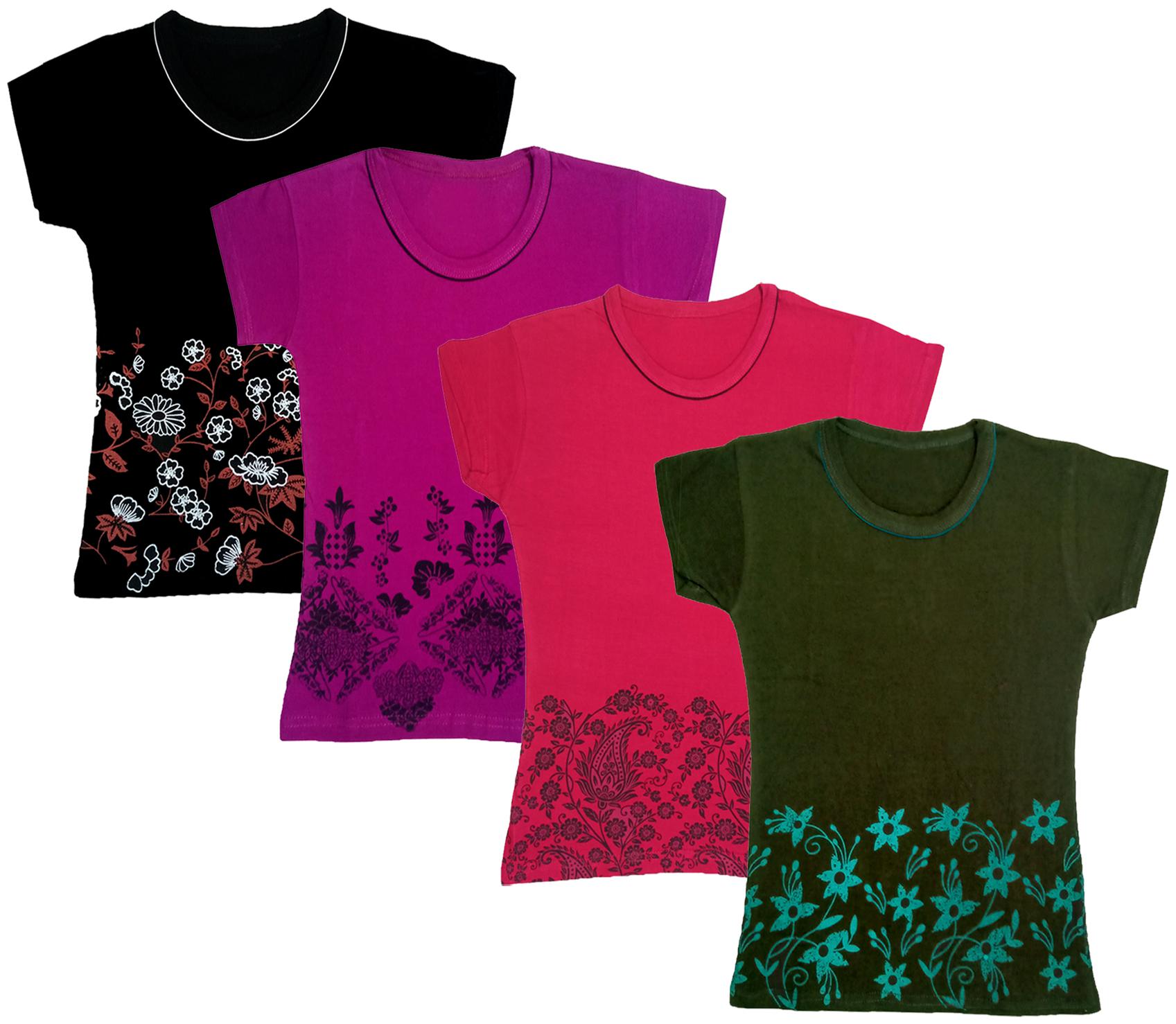 

Indiweaves Girl Cotton Printed T shirt - Multi
