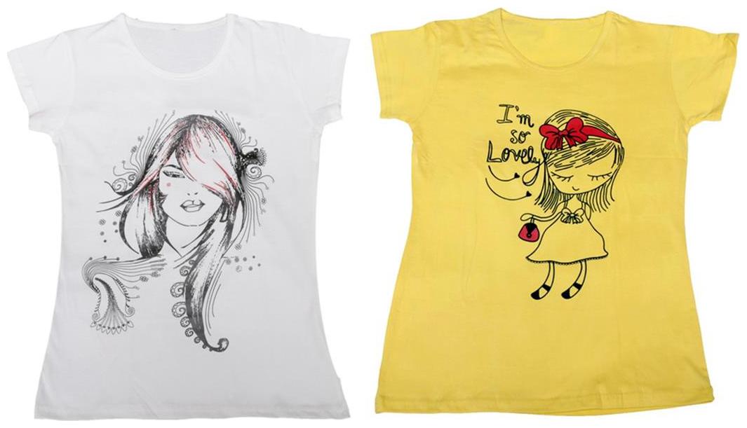 

Indiweaves Girl Cotton Solid T shirt - Multi