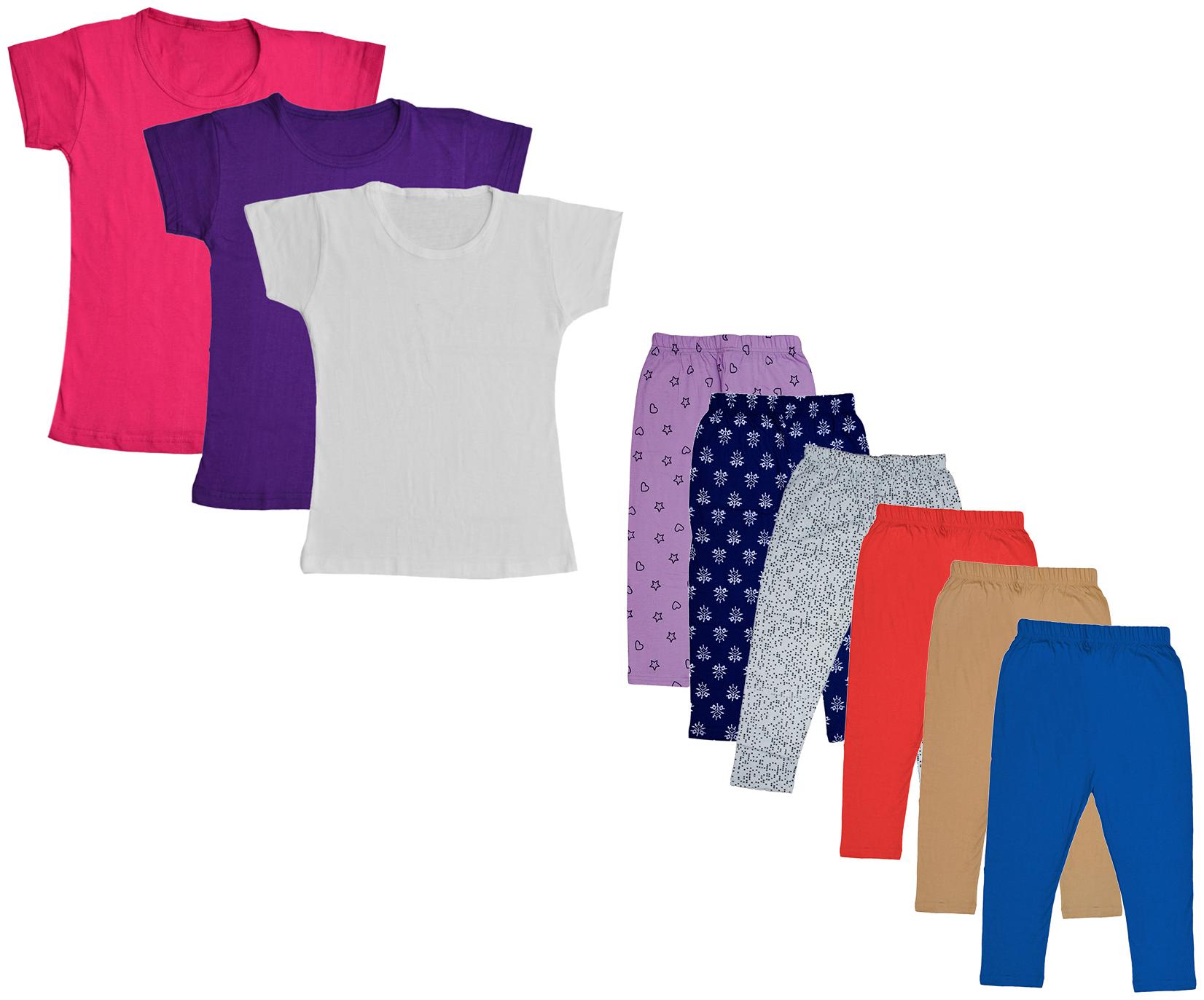 

Indiweaves Girl Cotton Top Bottom Set - Multi