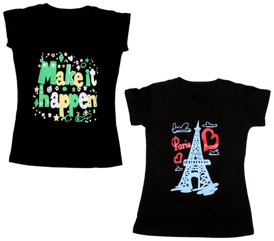 

Indiweaves Girl Cotton Printed T shirt - Blue