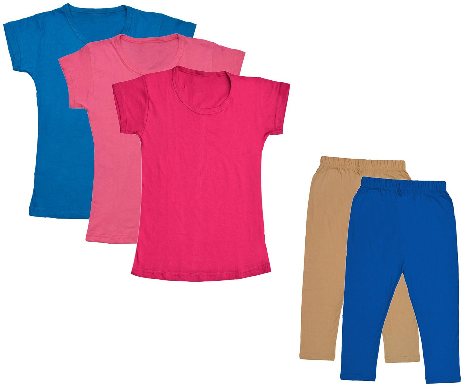 

Indiweaves Girl Cotton Top Bottom Set - Multi