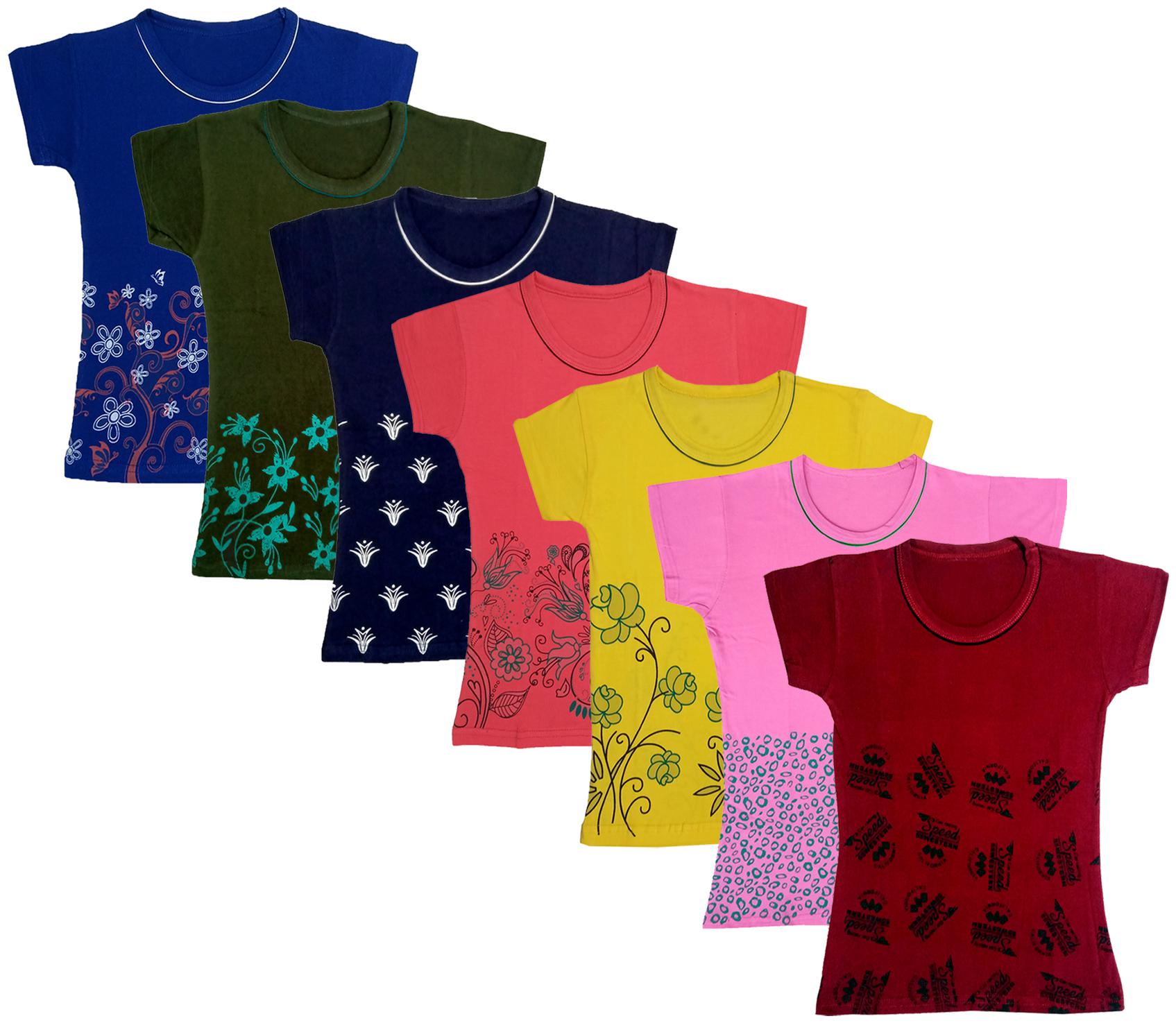 

Indiweaves Girl Cotton Printed T shirt - Multi