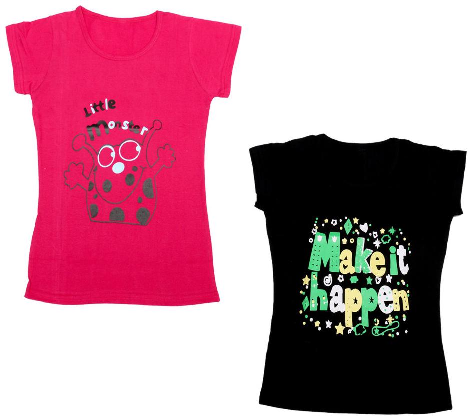 

Indiweaves Girl Cotton Printed T shirt - Multi