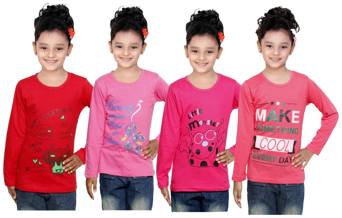 

Indiweaves Girl Cotton Solid Top - Multi
