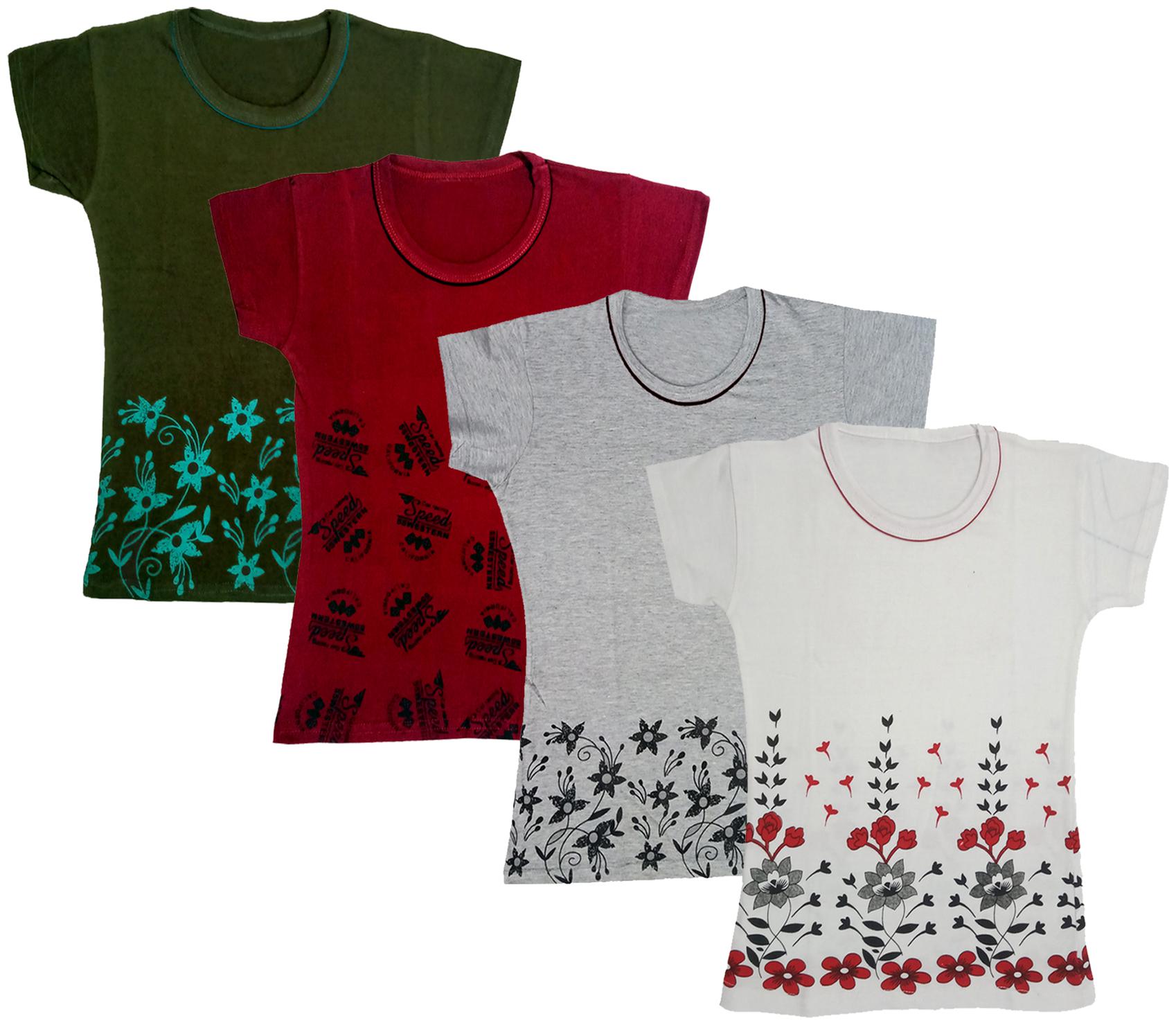 

Indiweaves Girl Cotton Printed T shirt - Multi