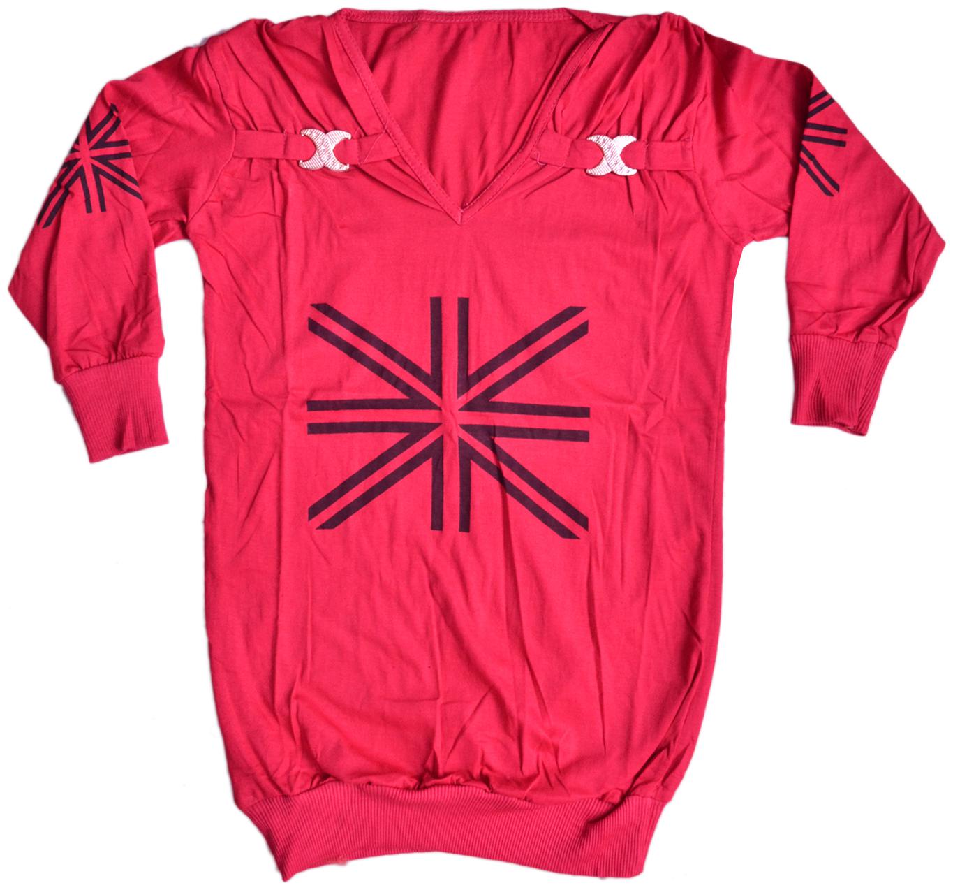 

Indiweaves Girl Cotton Printed Top - Red