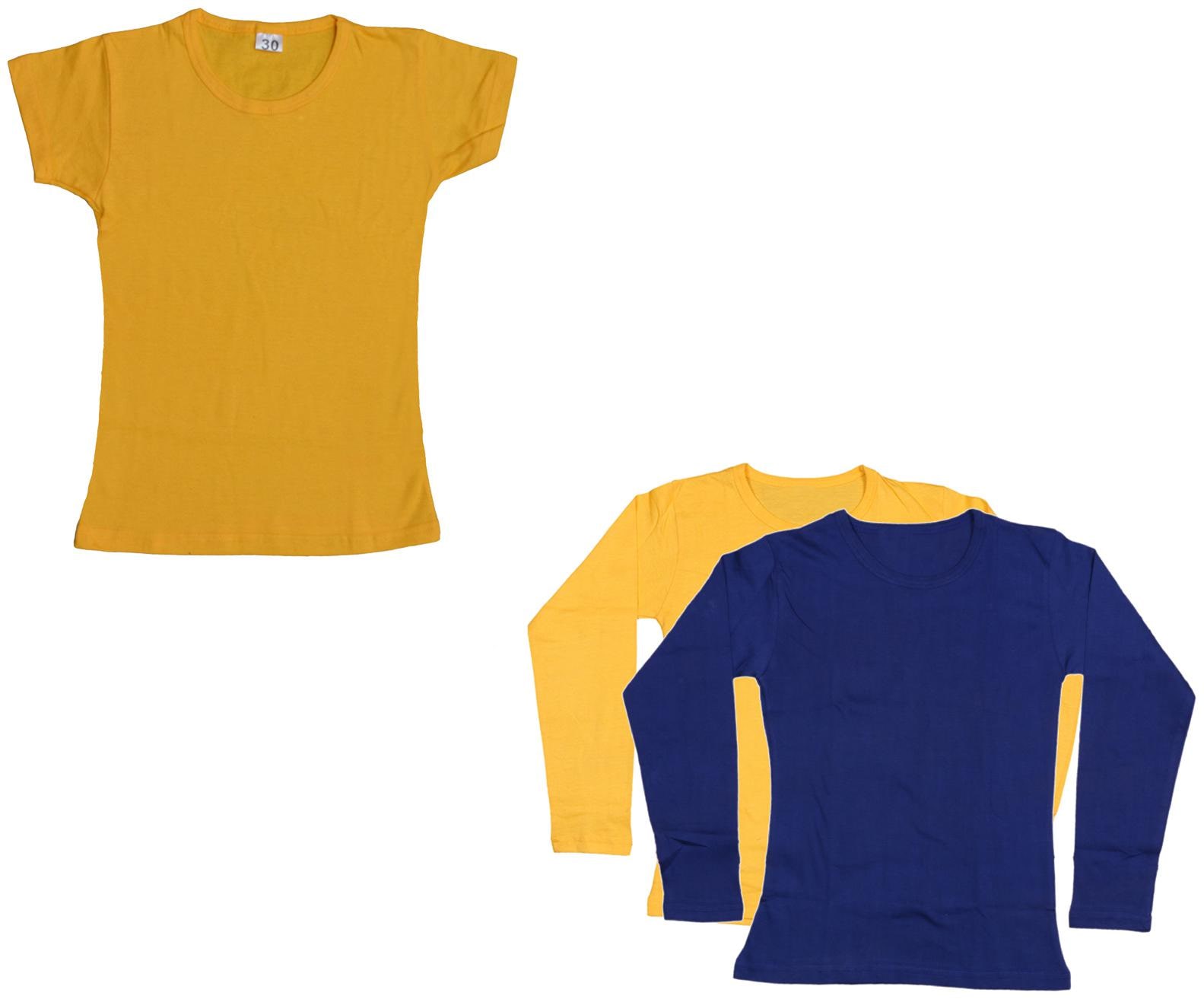

Indiweaves Girl Cotton Solid T shirt - Multi