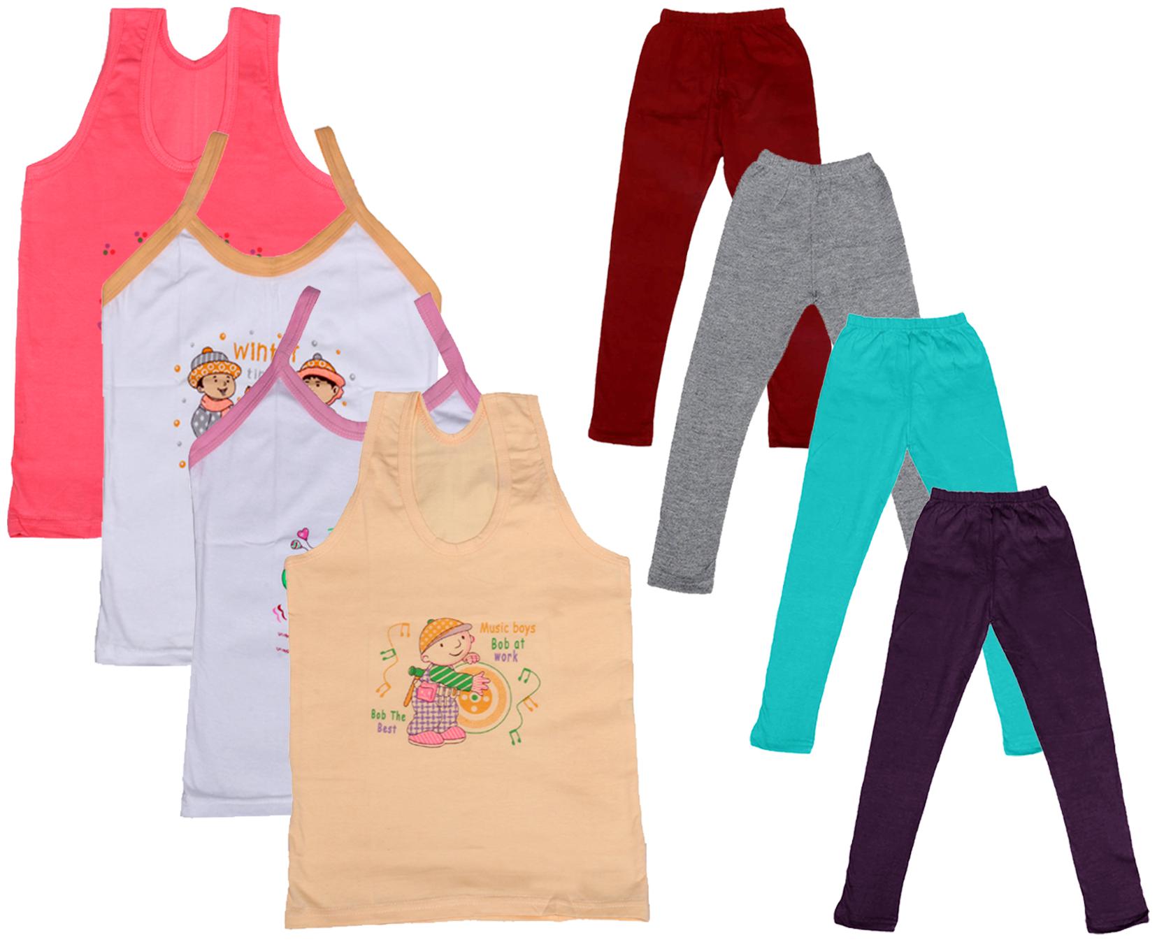 

Indiweaves Girl Cotton Top Bottom Set - Multi