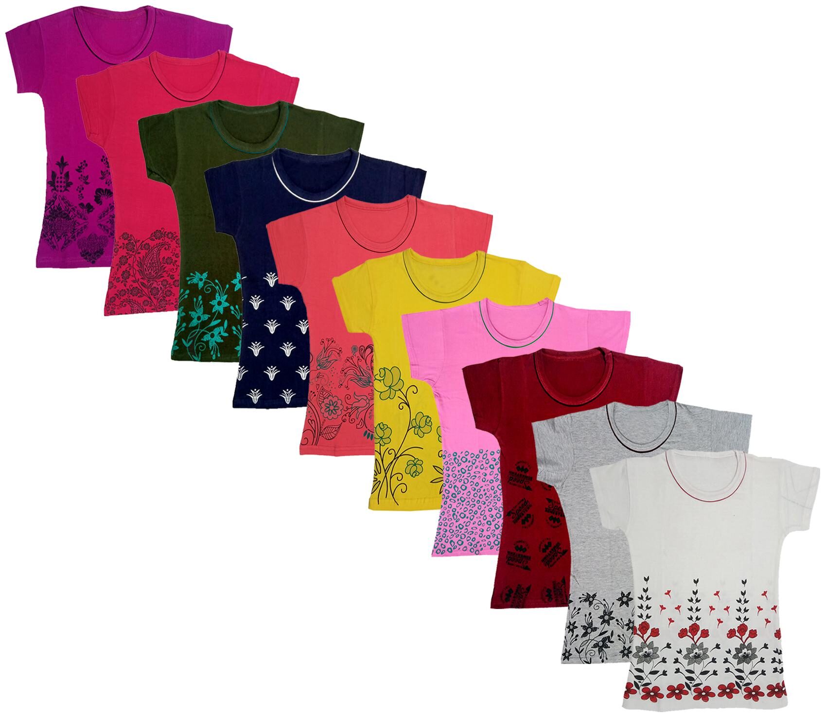

Indiweaves Girl Cotton Printed T shirt - Multi