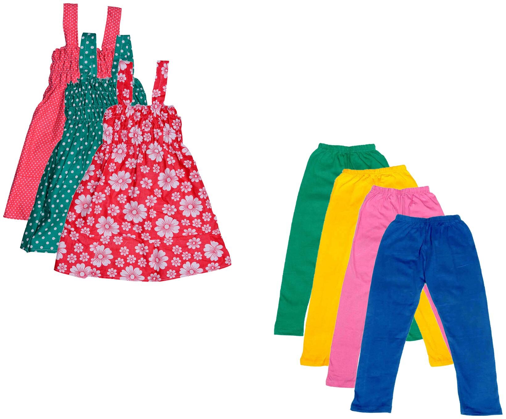 

Indiweaves Girl Cotton Top Bottom Set - Multi