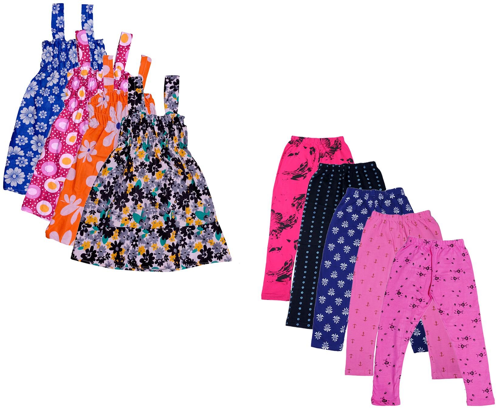 

Indiweaves Girl Cotton Top Bottom Set - Multi