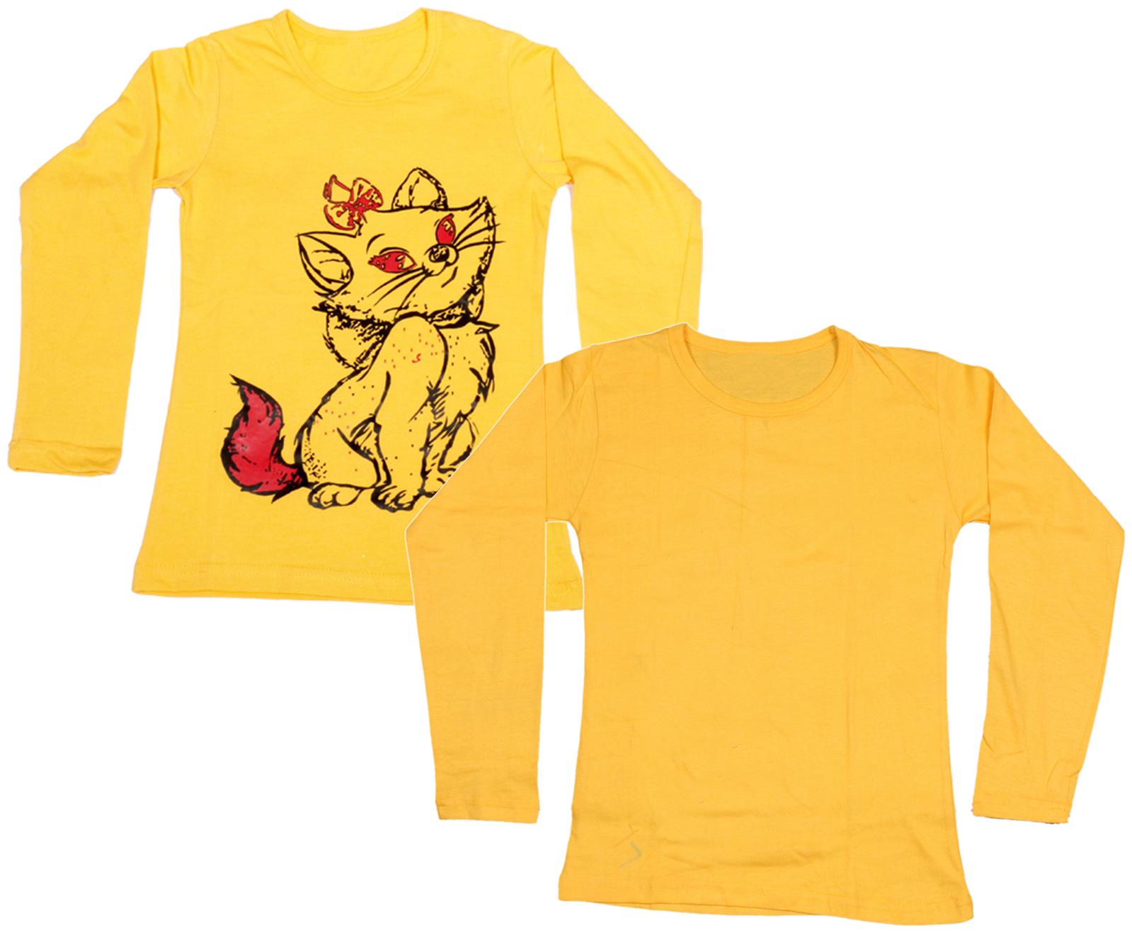

Indiweaves Girl Cotton Printed T shirt - Yellow