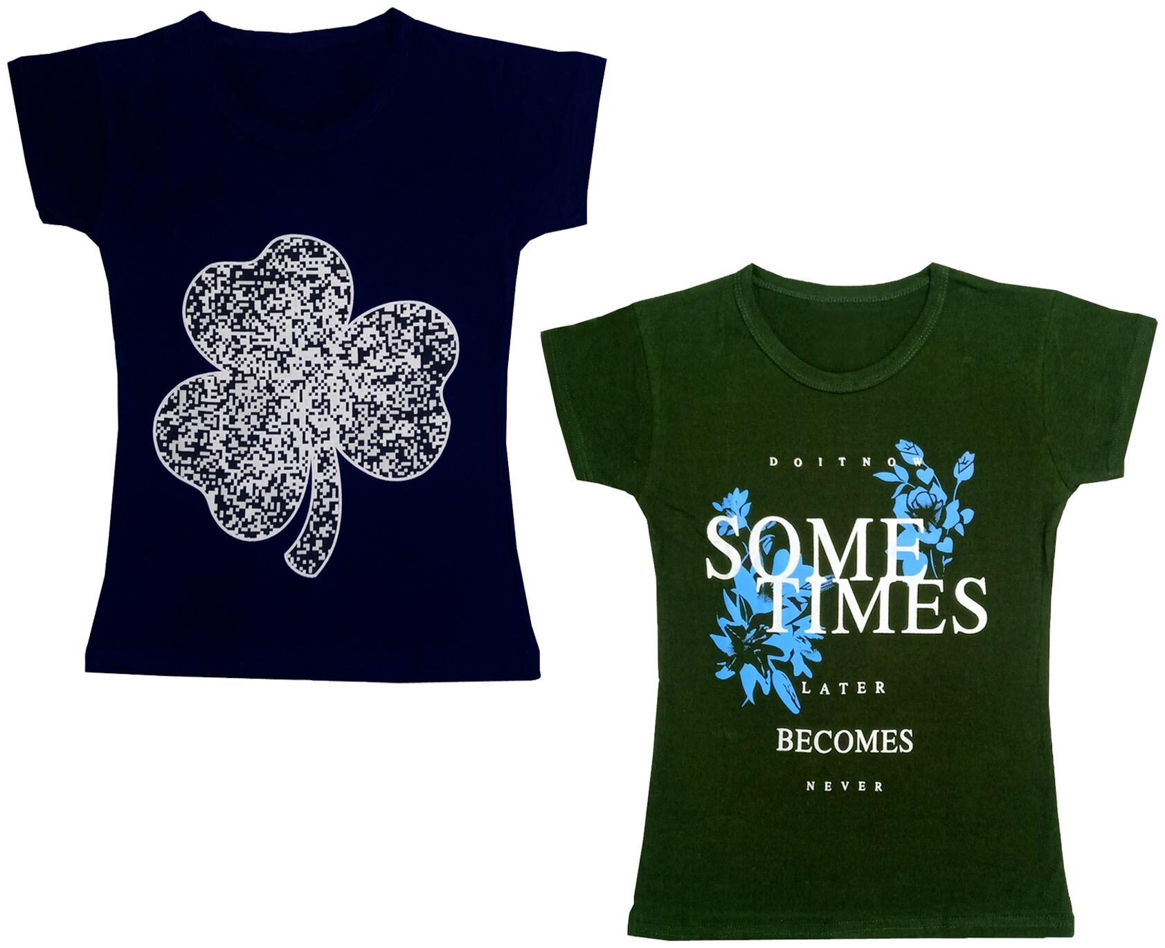 

Indiweaves Girl Cotton Printed T shirt - Multi