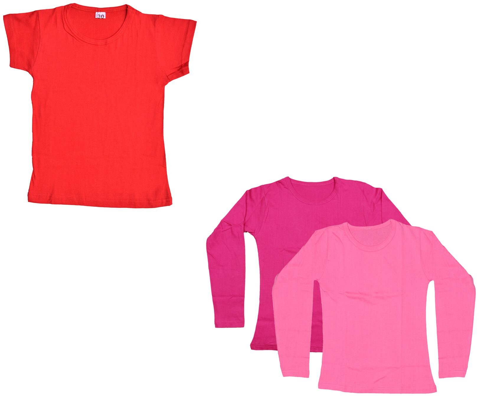 

Indiweaves Girl Cotton Solid T shirt - Multi