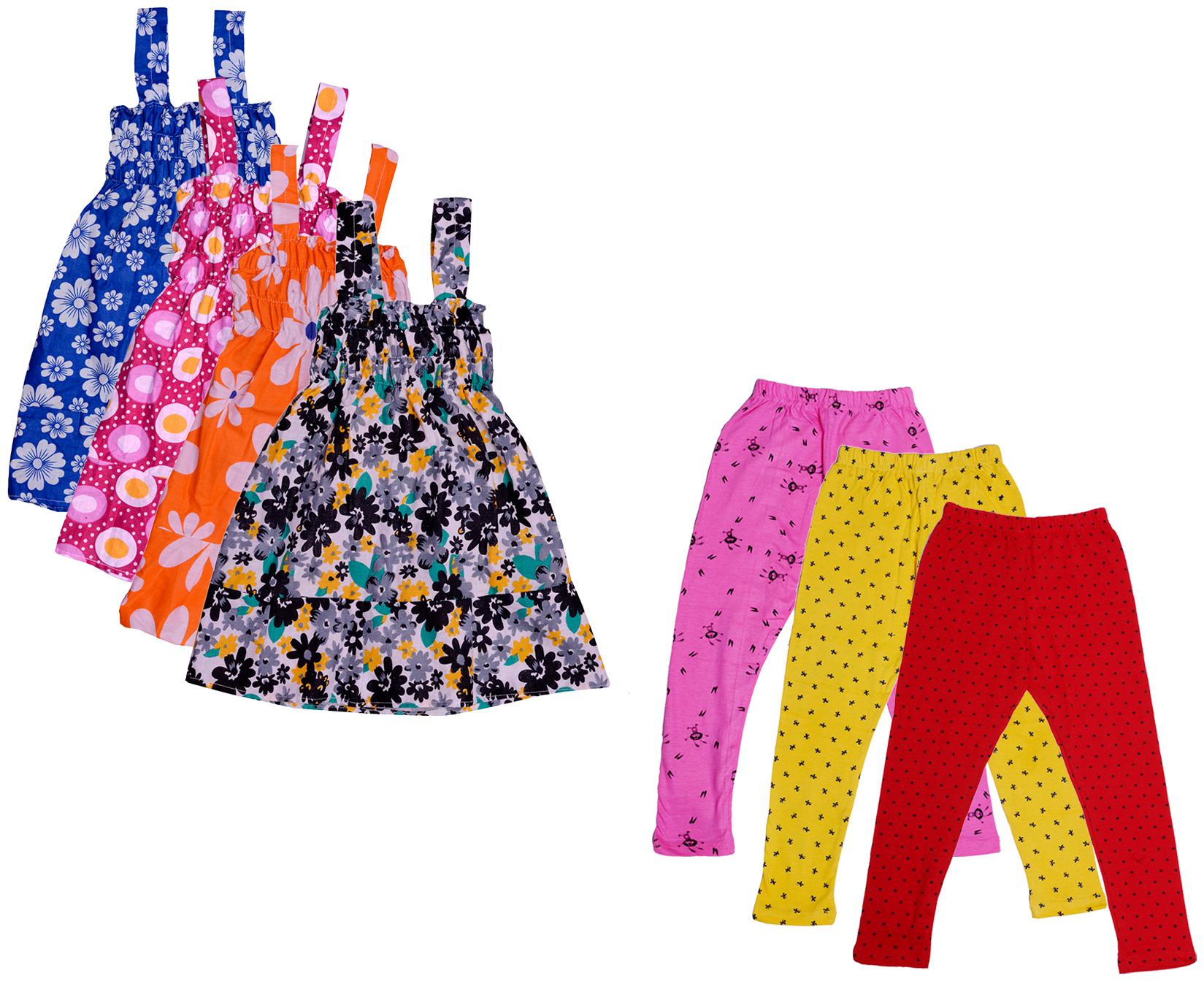 

Indiweaves Girl Cotton Top Bottom Set - Multi