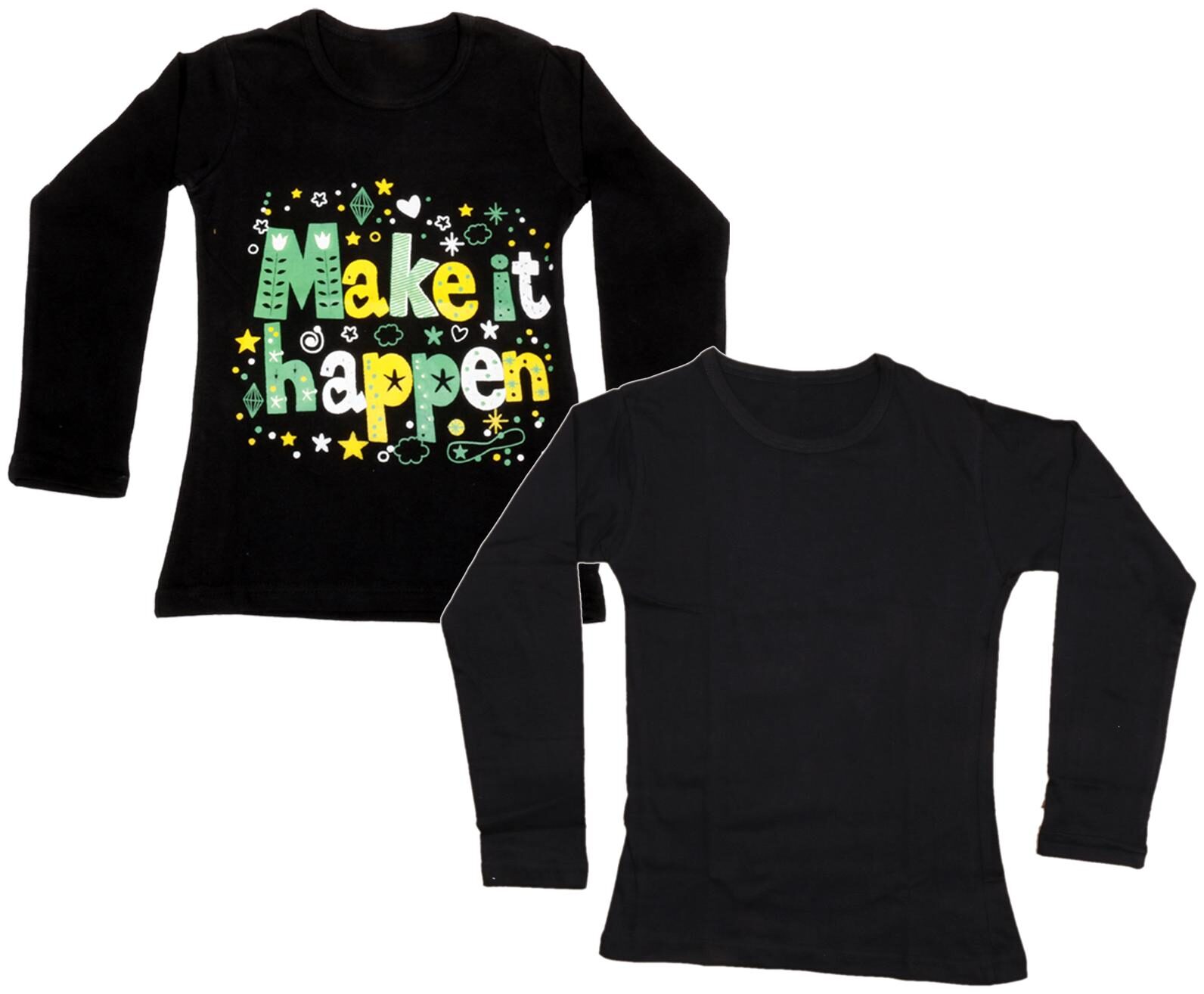 

Indiweaves Girl Cotton Printed T shirt - Black
