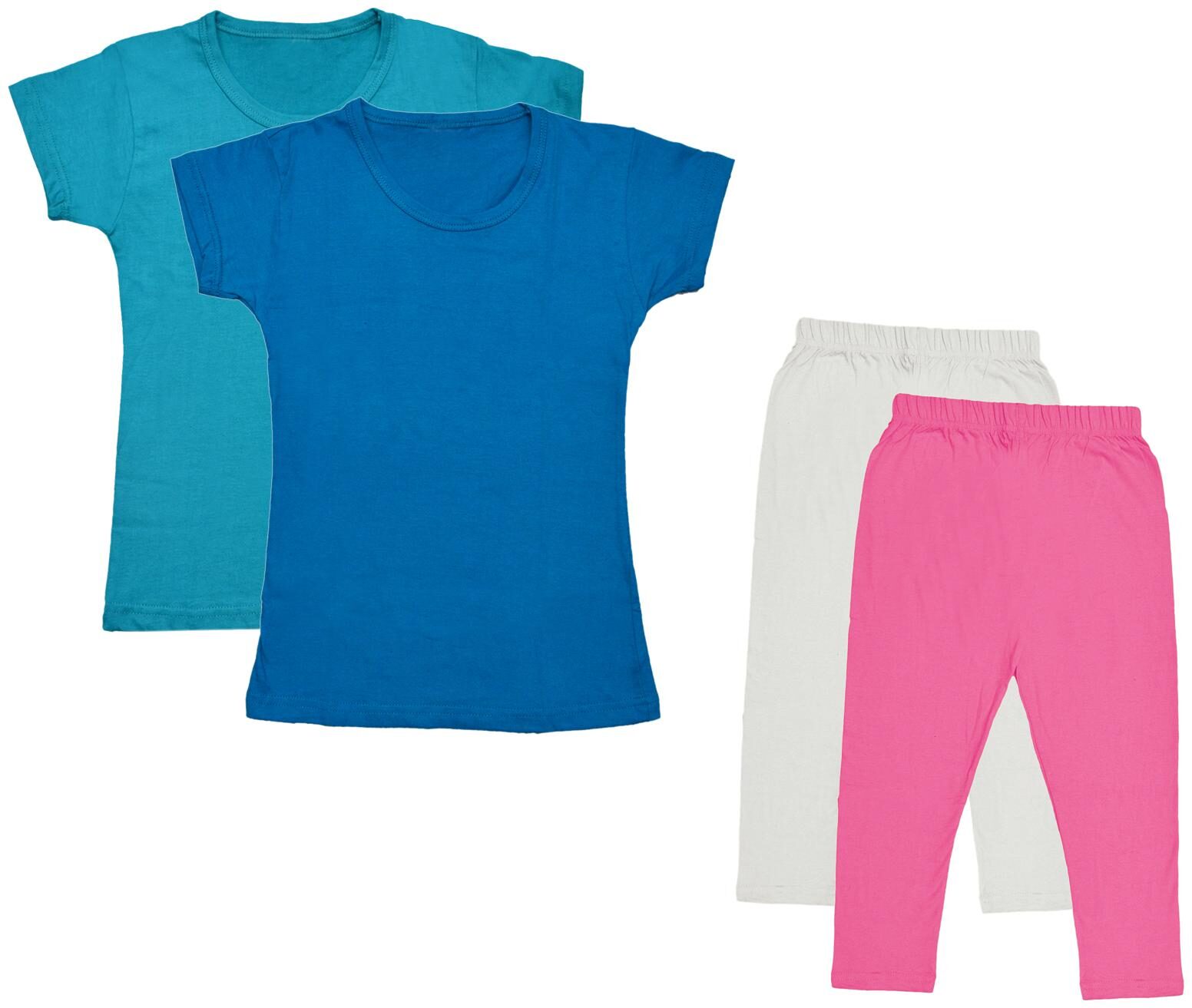 

Indiweaves Girl Cotton Top Bottom Set - Multi