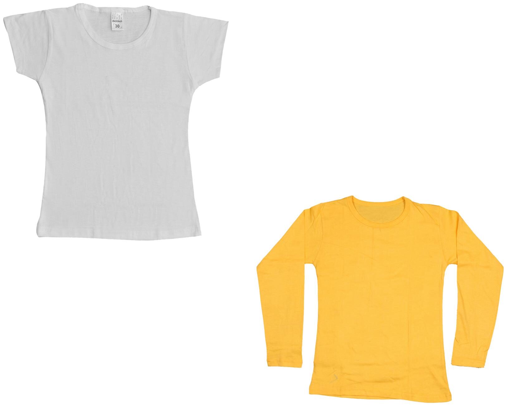 

Indiweaves Girl Cotton Solid T shirt - Multi