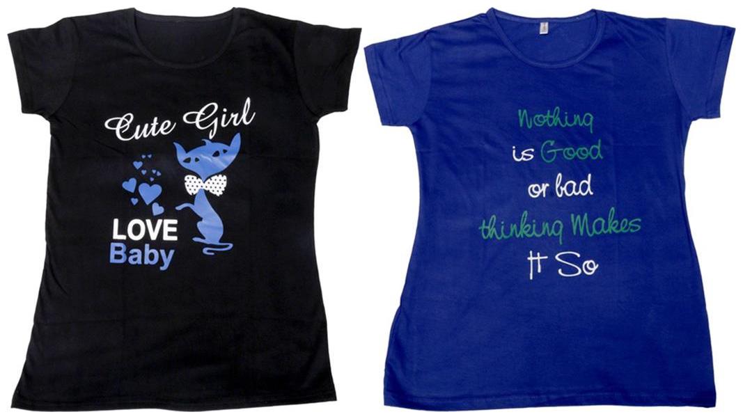 

Indiweaves Girl Cotton Solid T shirt - Multi