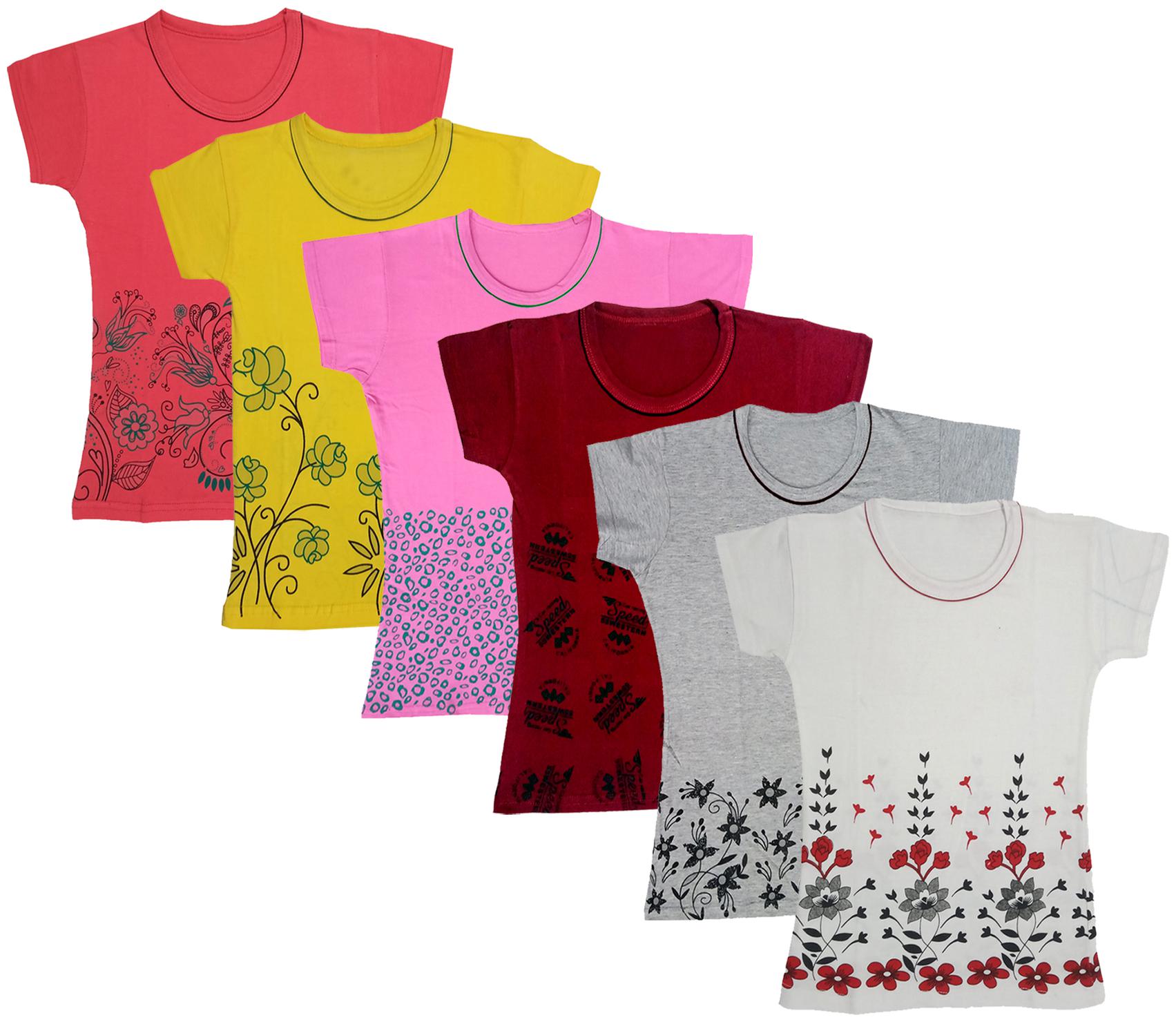 

Indiweaves Girl Cotton Printed T shirt - Multi