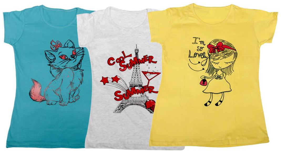 

Indiweaves Girl Cotton Solid T shirt - Multi