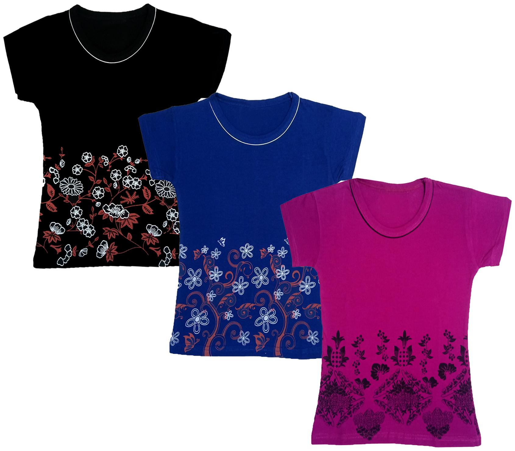 

Indiweaves Girl Cotton Printed T shirt - Multi