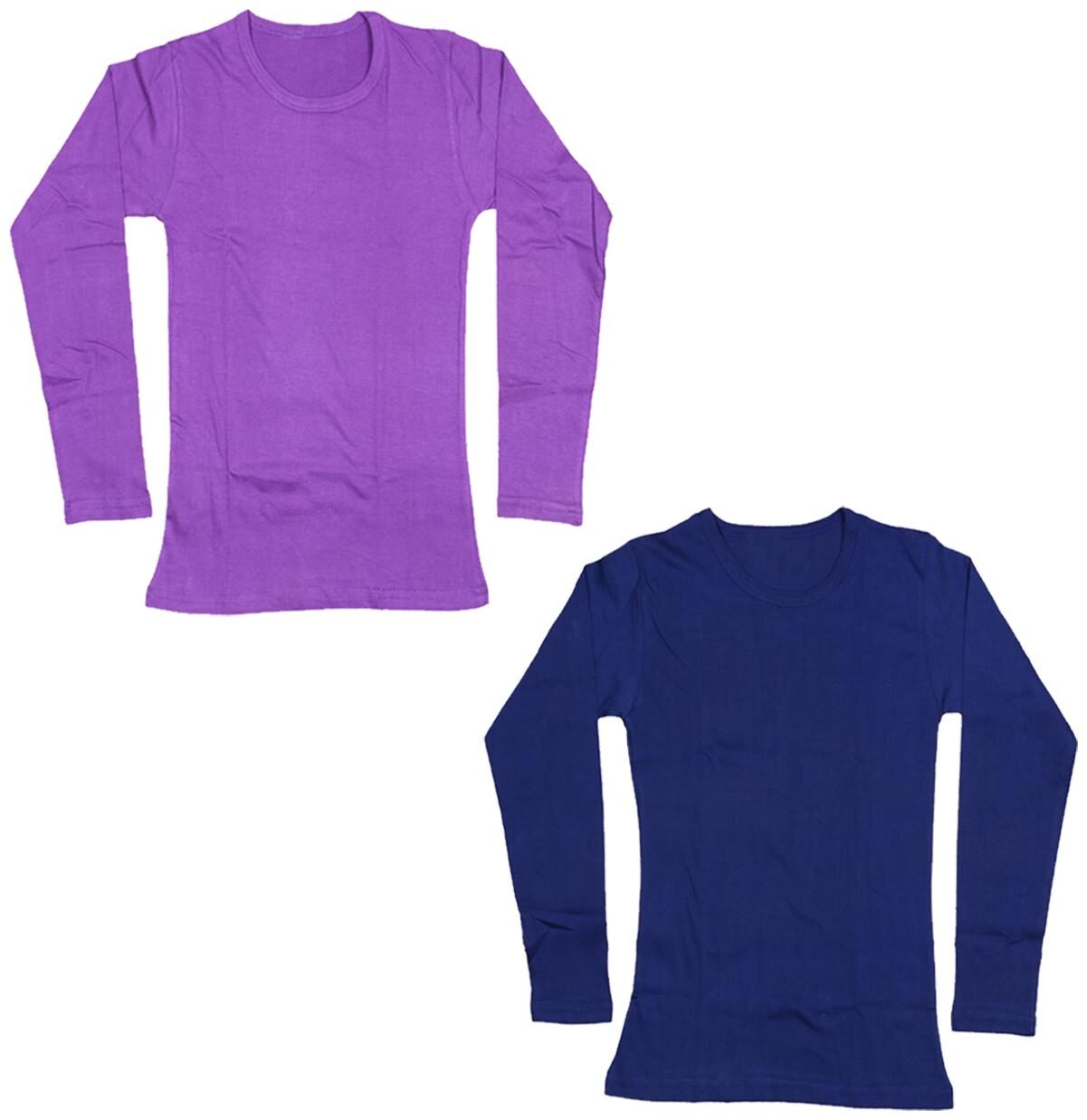 

Indiweaves Girl Cotton Solid T shirt - Blue