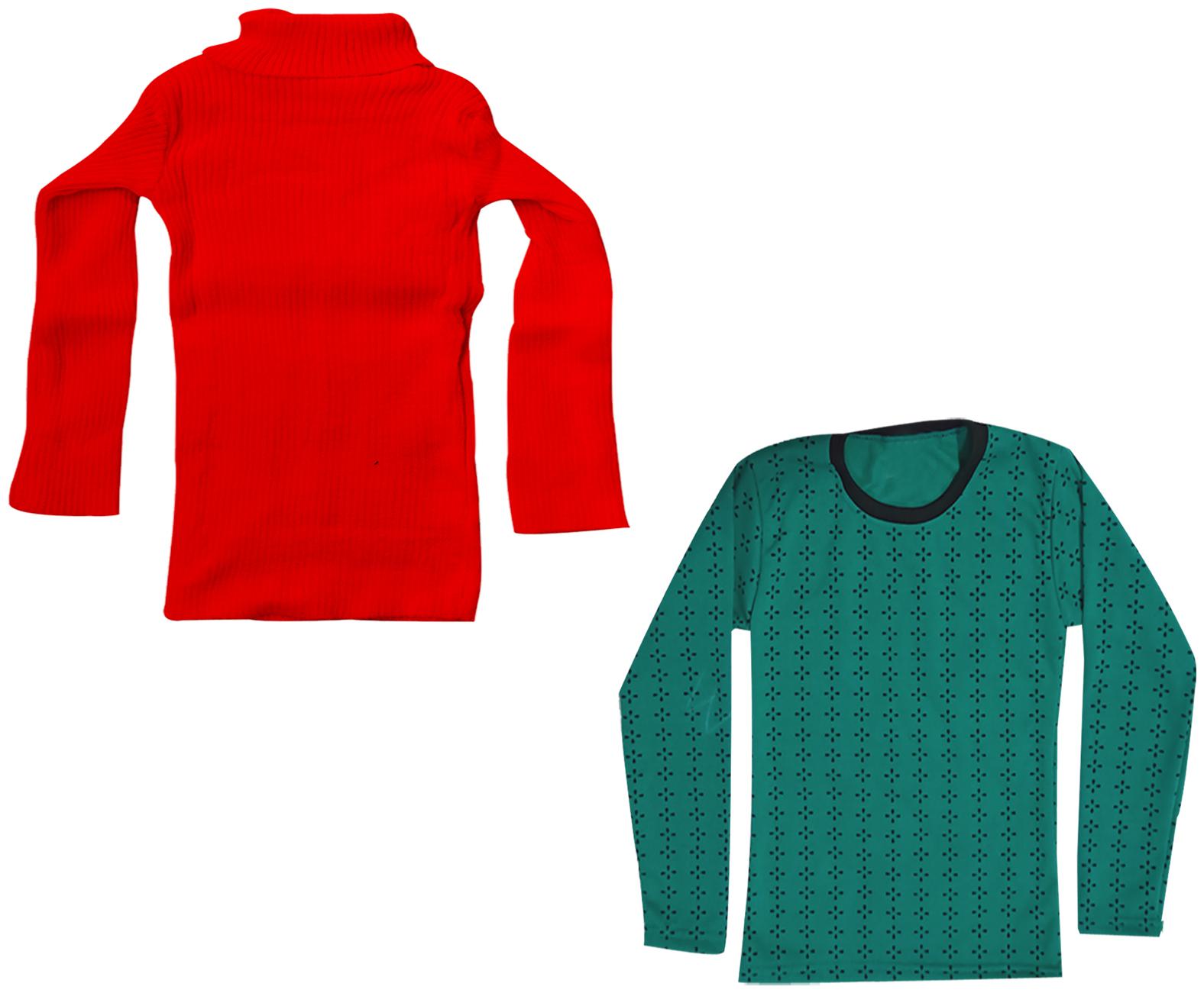 

Indiweaves Girl Wool Printed T shirt - Red Green