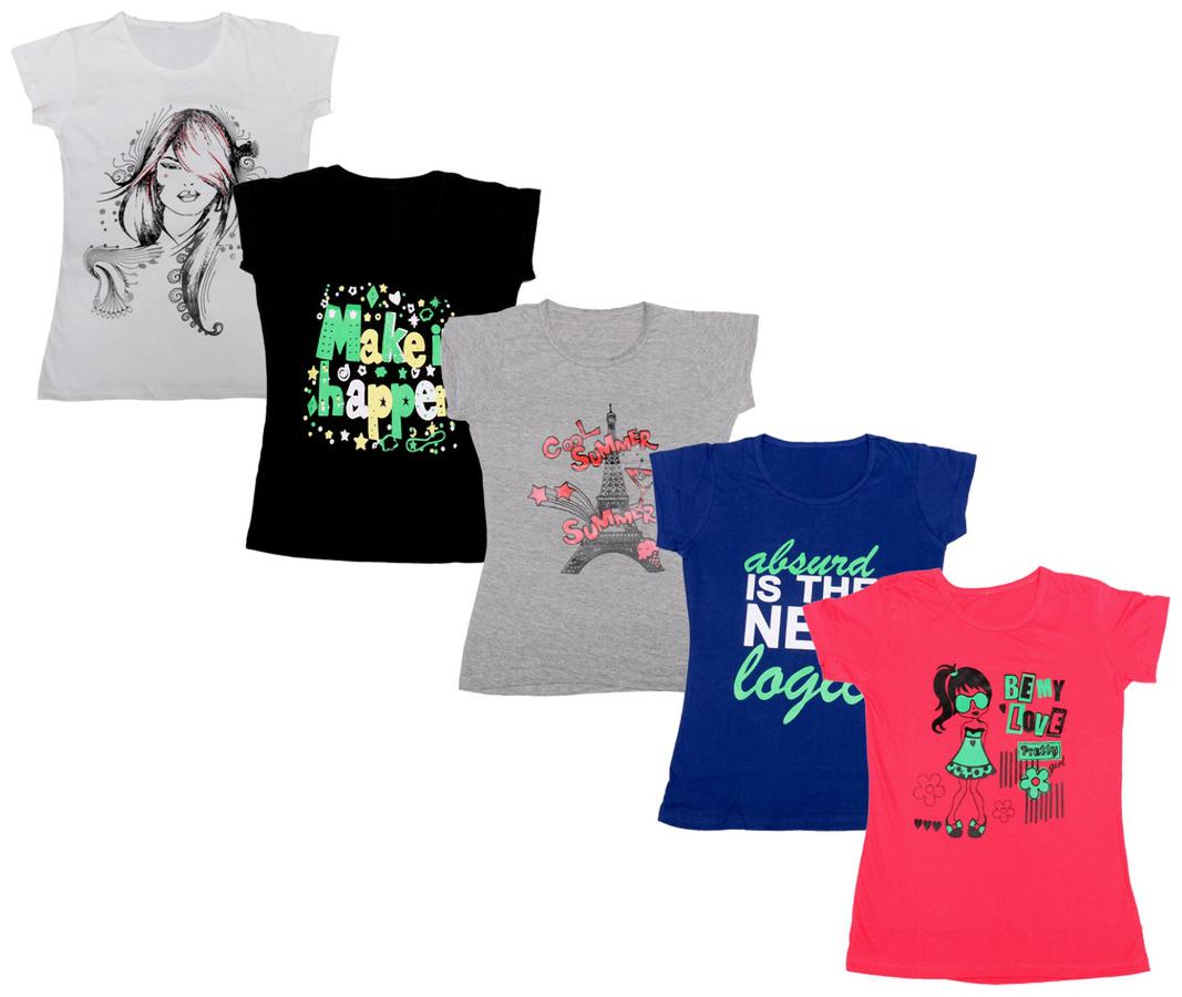 

Indiweaves Girl Cotton Printed T shirt - Multi