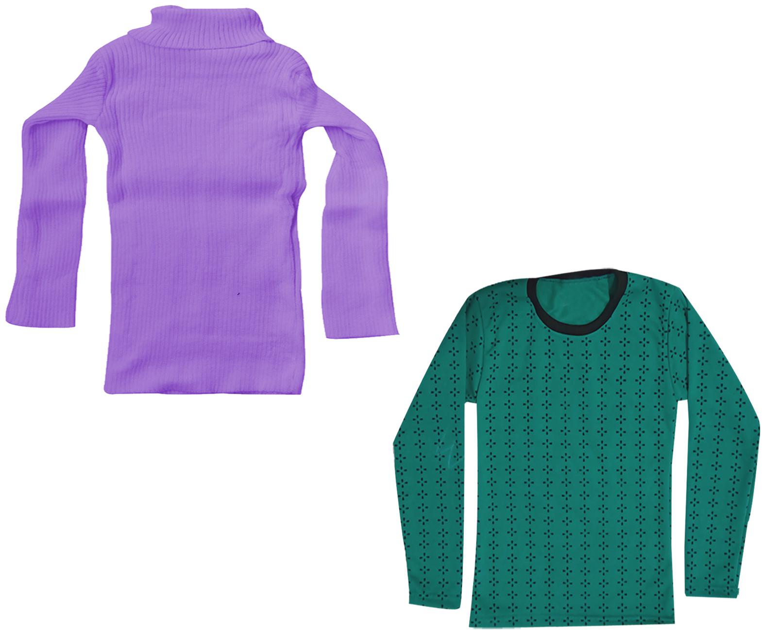 

Indiweaves Girl Wool Printed T shirt - Purple Green
