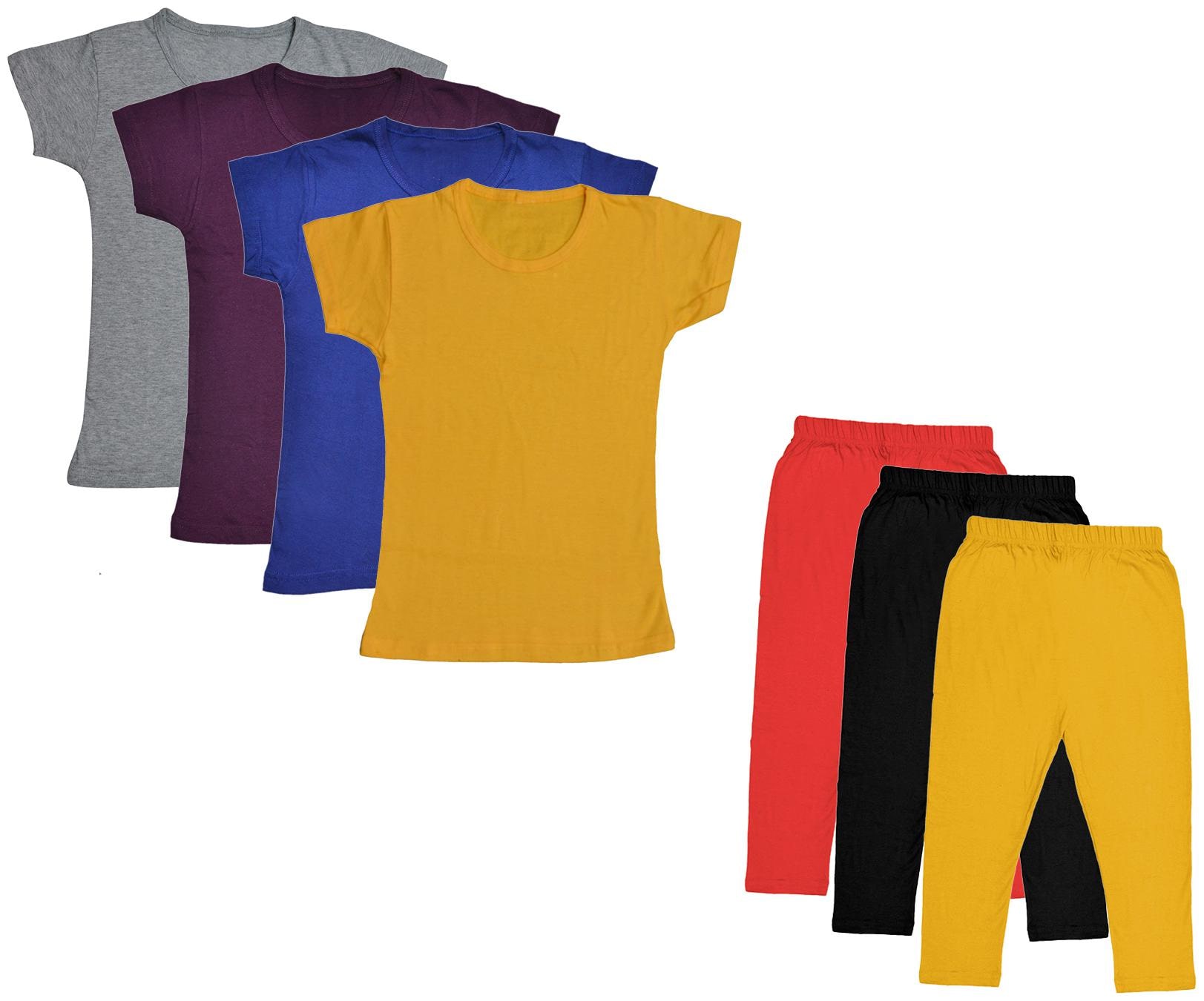 

Indiweaves Girl Cotton Top Bottom Set - Multi