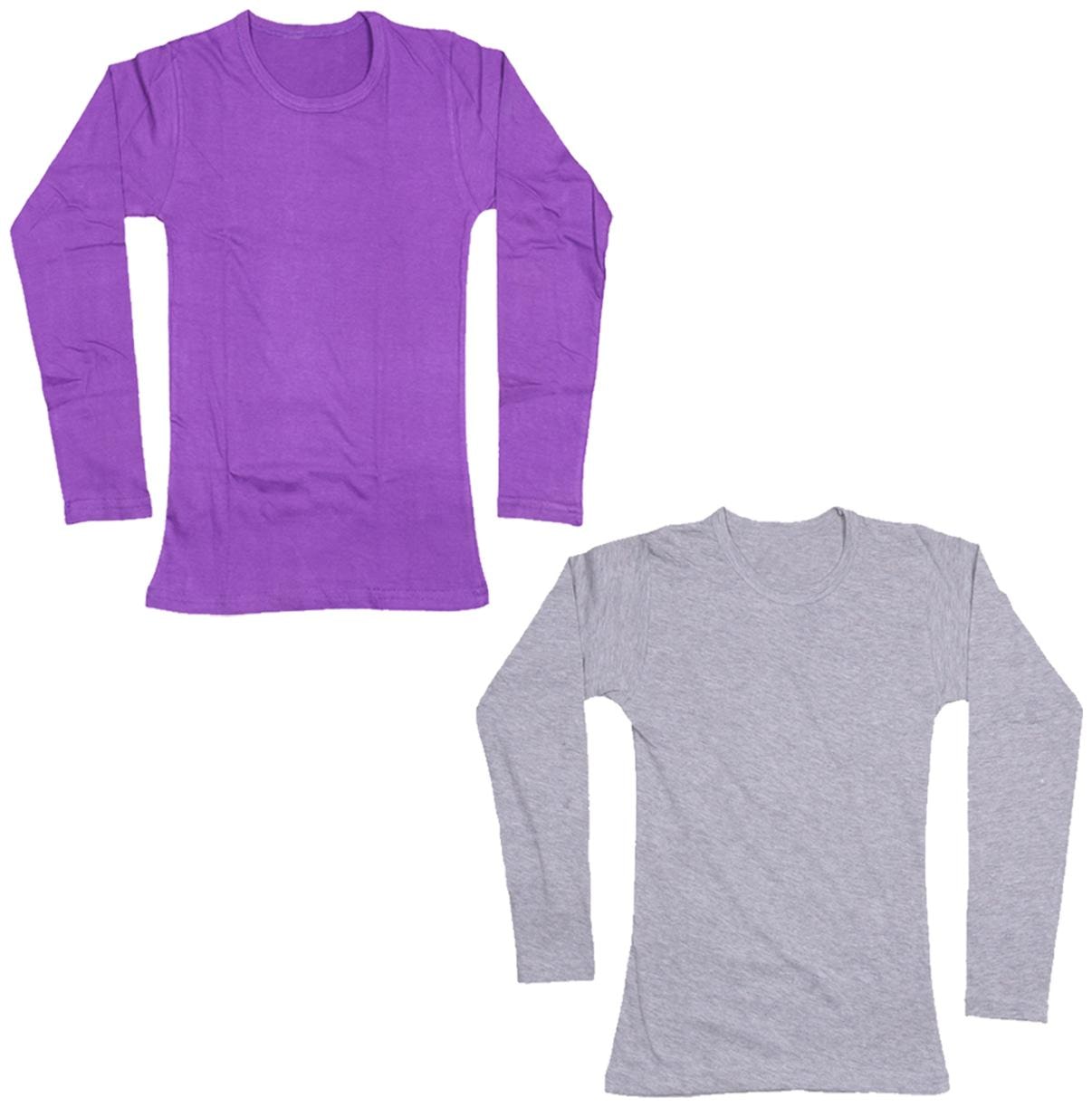 

Indiweaves Girl Cotton Solid T shirt - Grey