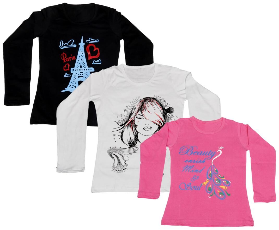 

Indiweaves Girl Cotton Printed T shirt - Multi