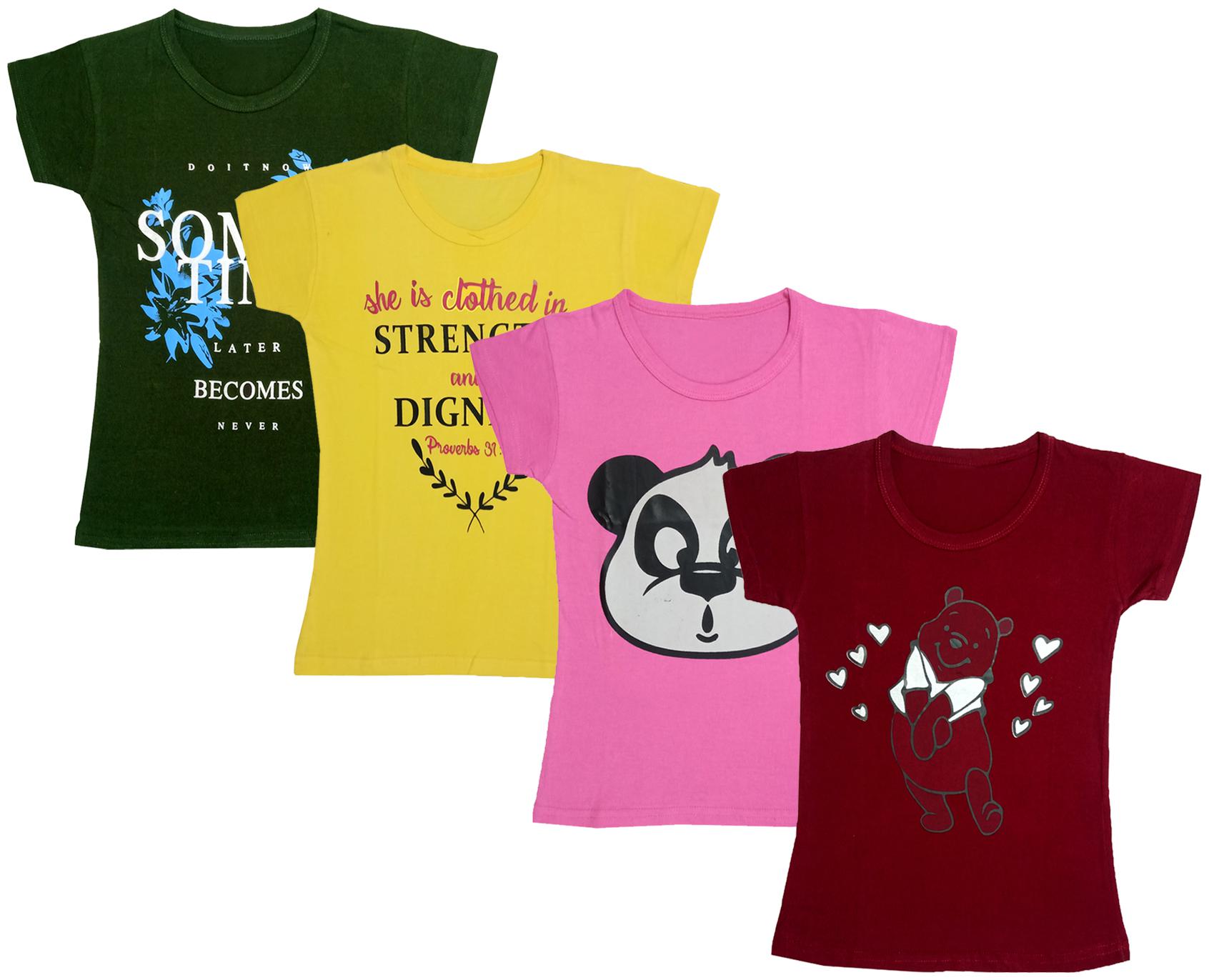 

Indiweaves Girl Cotton Printed T shirt - Multi