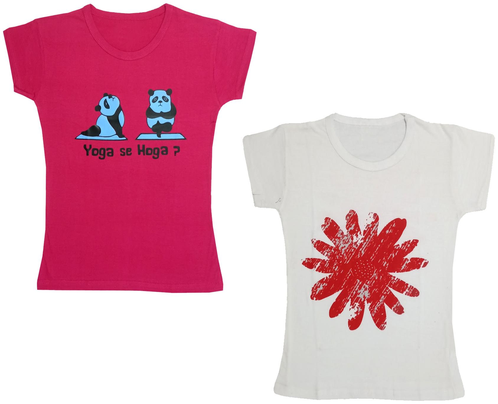 

Indiweaves Girl Cotton Printed T shirt - Multi