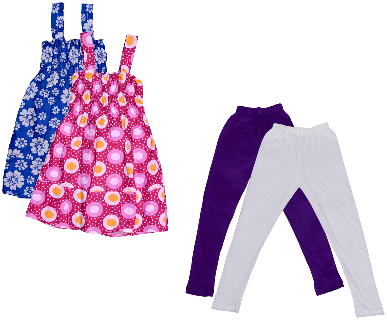 

Indiweaves Girl Cotton Top Bottom Set - Multi