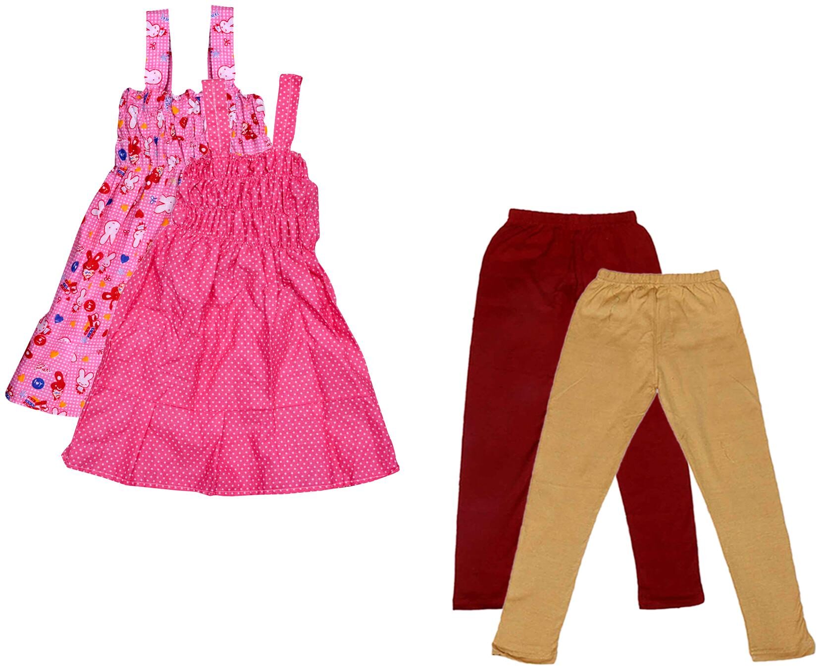 

Indiweaves Girl Cotton Top Bottom Set - Multi
