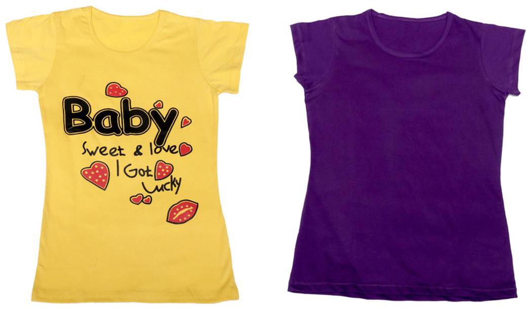 

Indiweaves Girl Cotton Solid T shirt - Multi