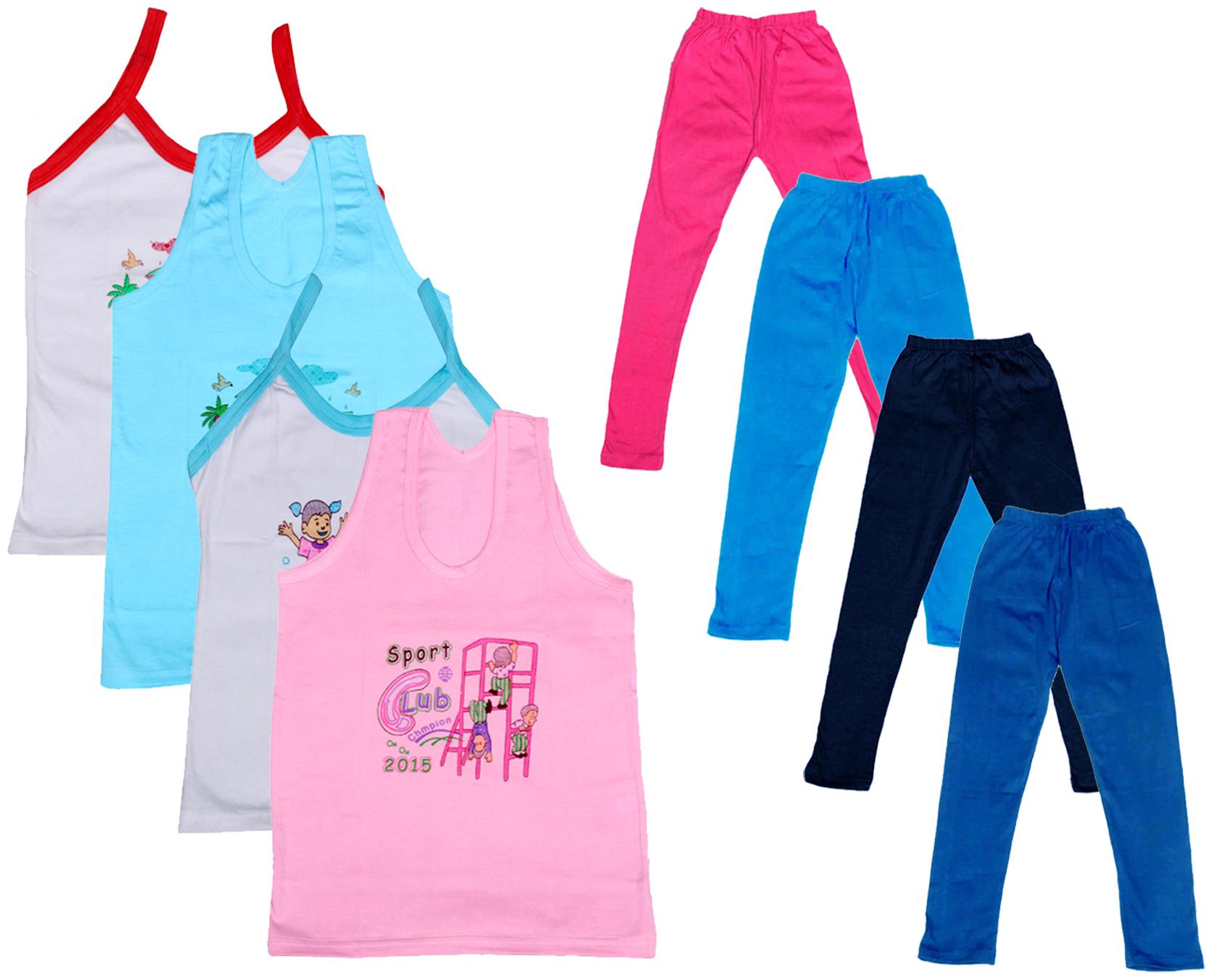 

Indiweaves Girl Cotton Top Bottom Set - Multi