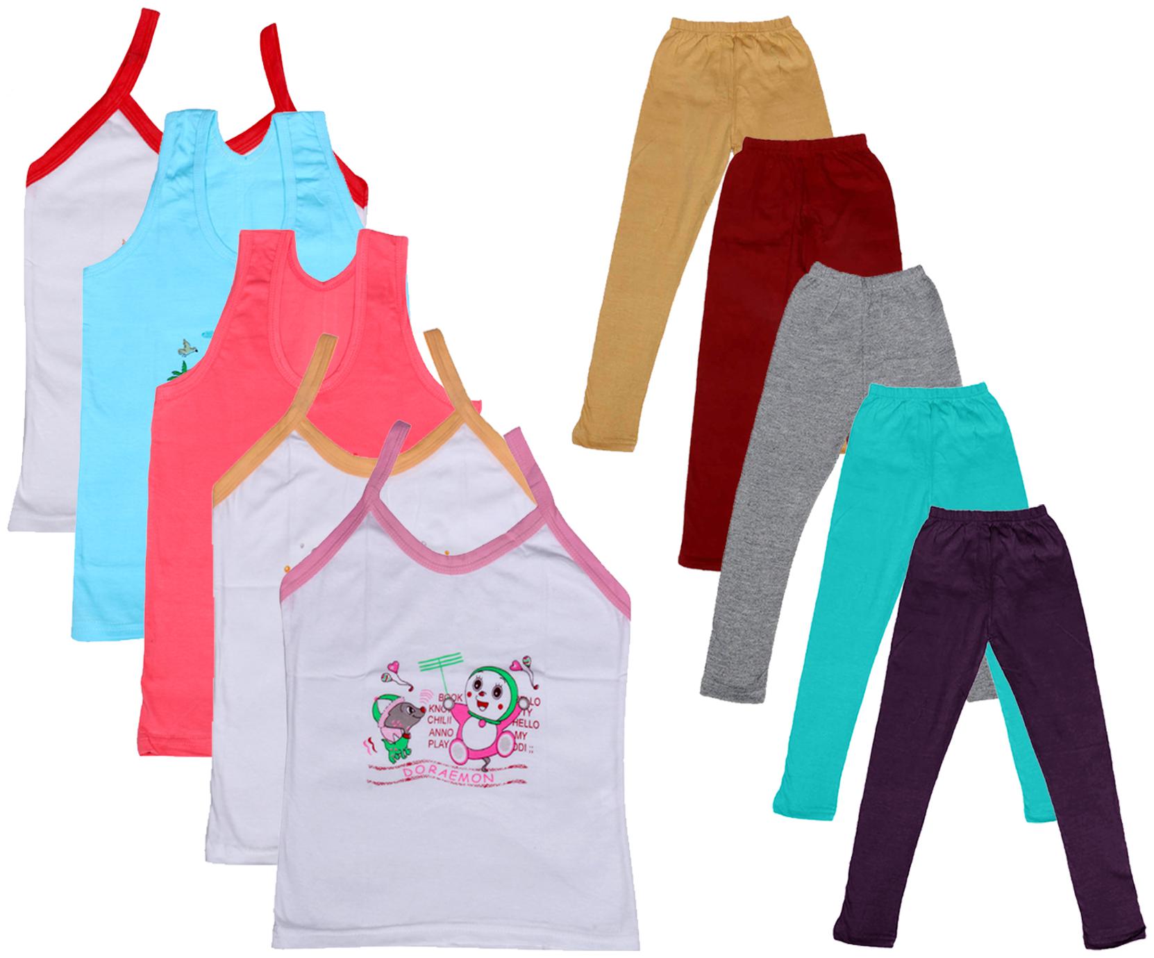 

Indiweaves Girl Cotton Top Bottom Set - Multi