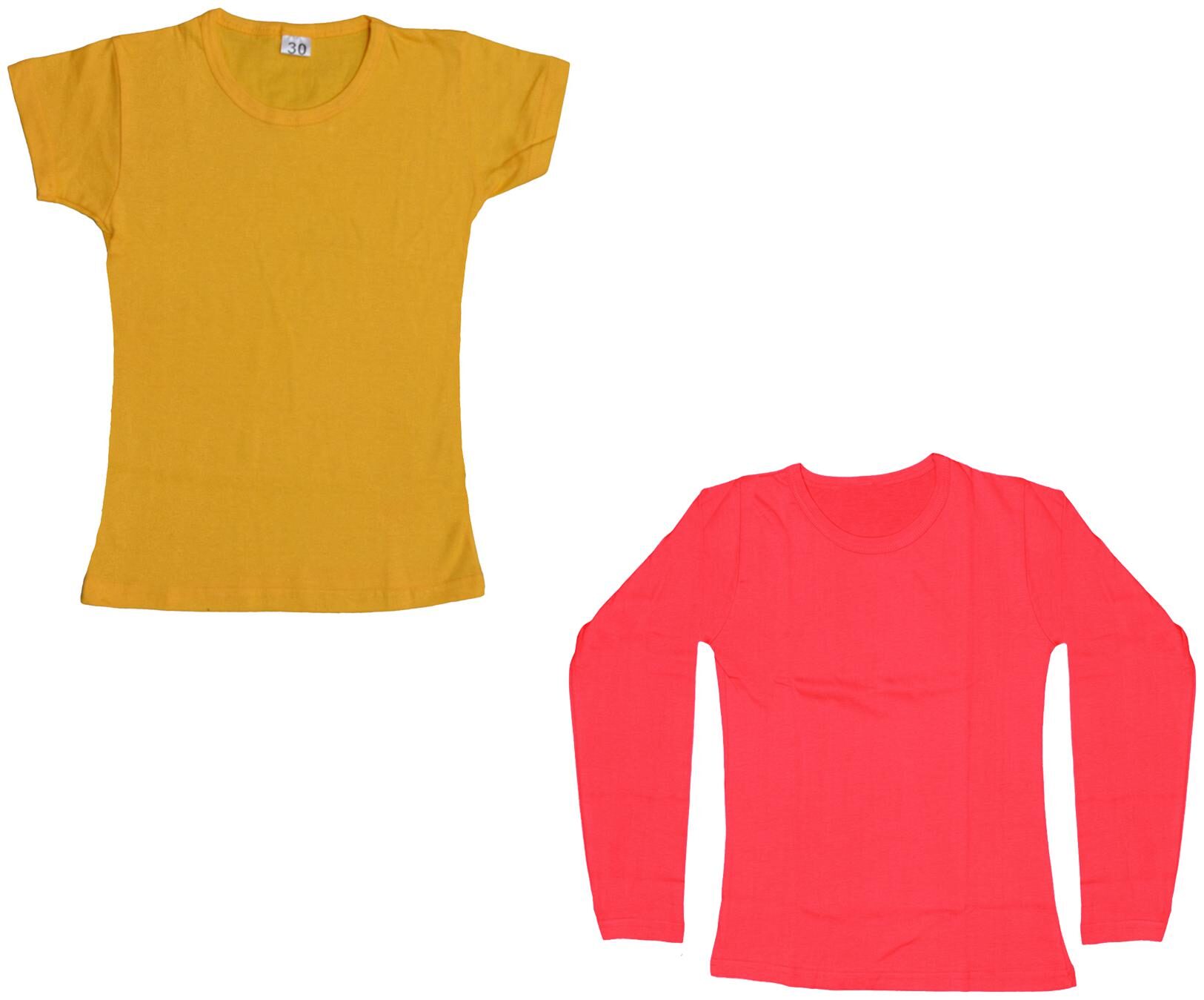 

Indiweaves Girl Cotton Solid T shirt - Red