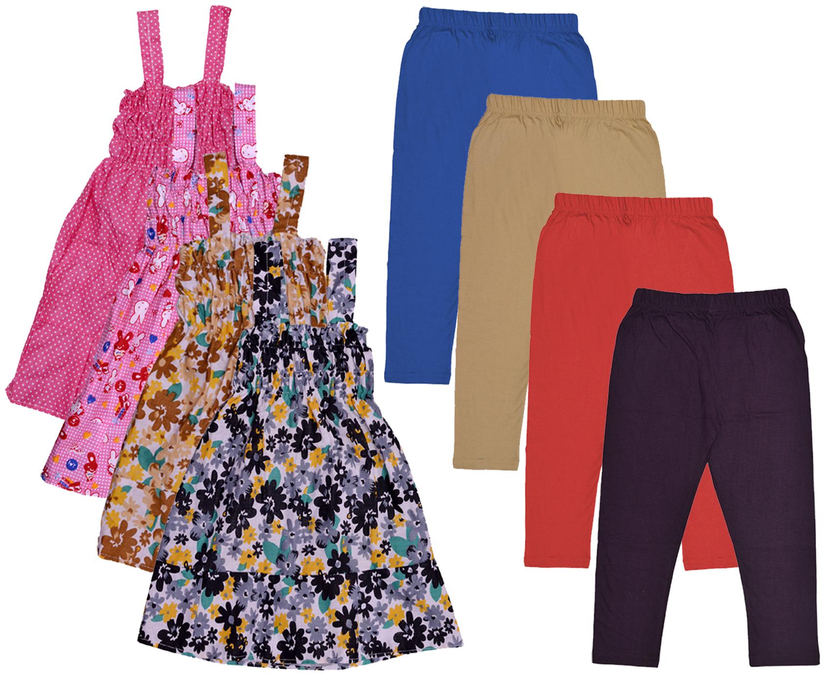 

Indiweaves Girl Cotton Top Bottom Set - Multi
