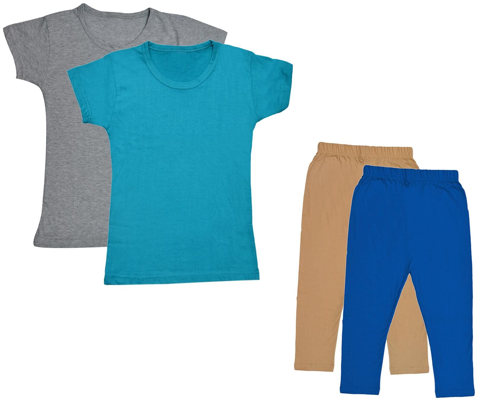 

Indiweaves Girl Cotton Top Bottom Set - Multi