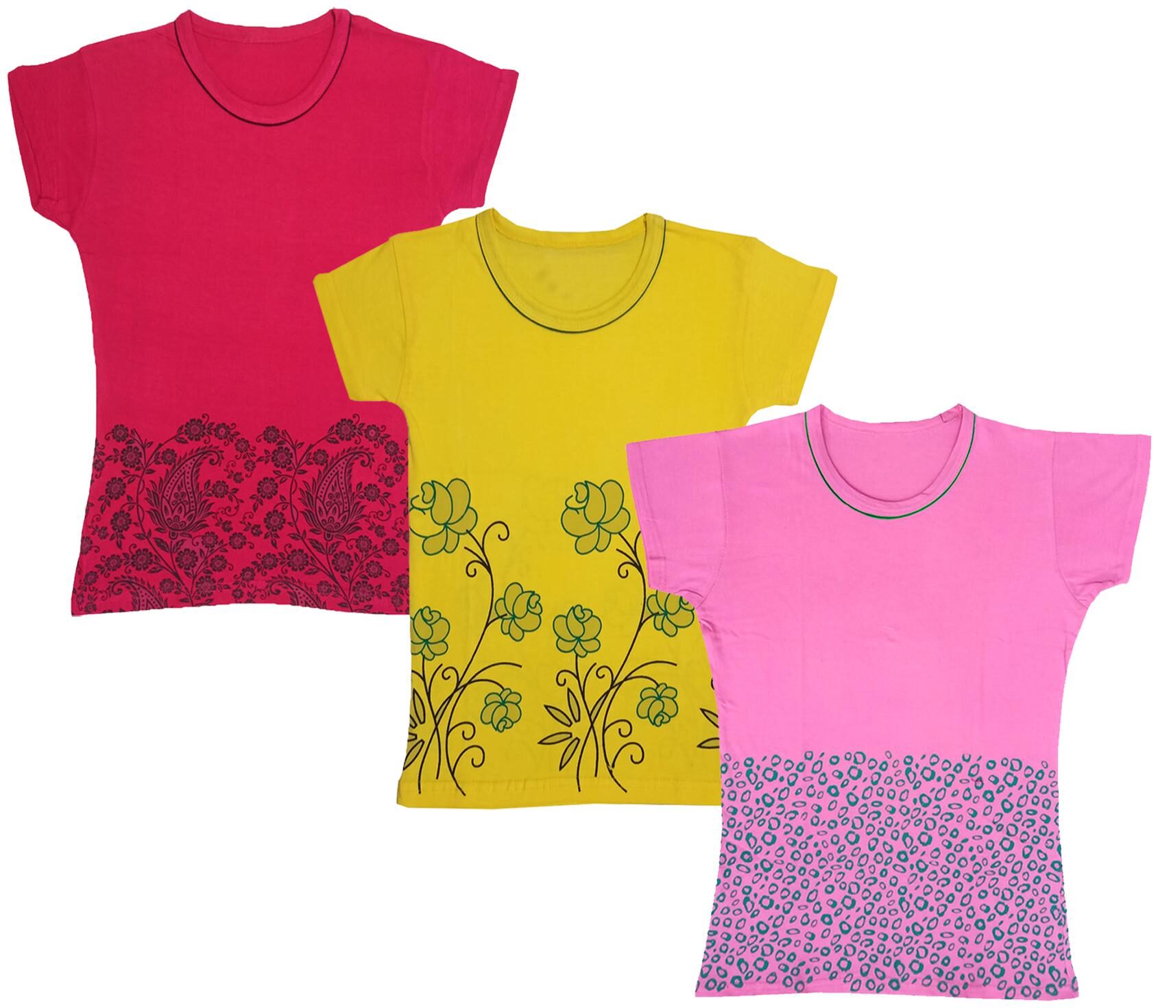 

Indiweaves Girl Cotton Printed T shirt - Multi